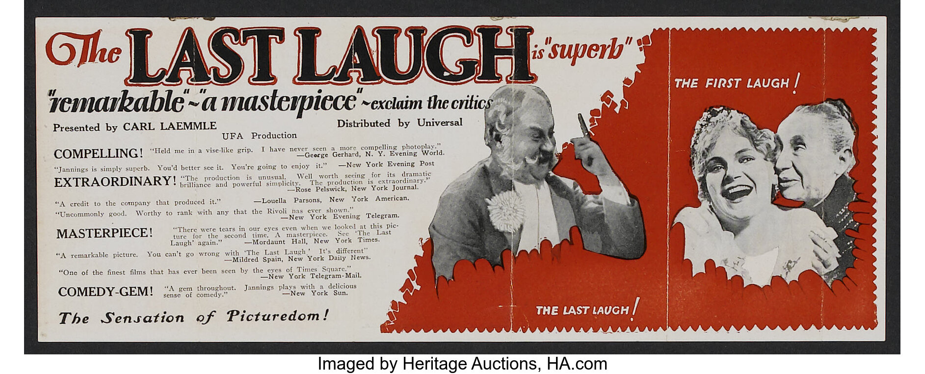 The Last Laugh Universal 1924 Herald Drama Starring Emil Lot 251 Heritage Auctions