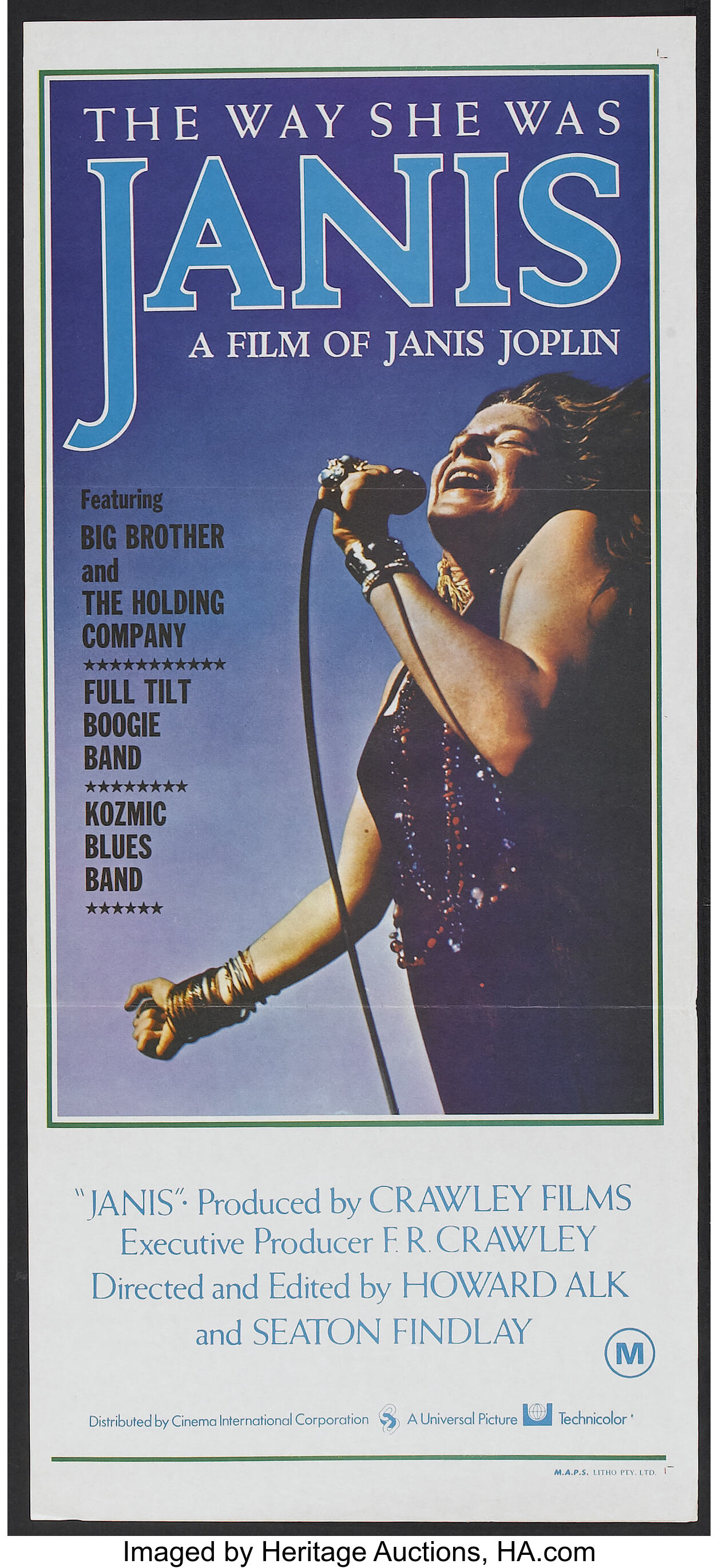 Janis (Cinema International, 1975). Australian Daybill (13