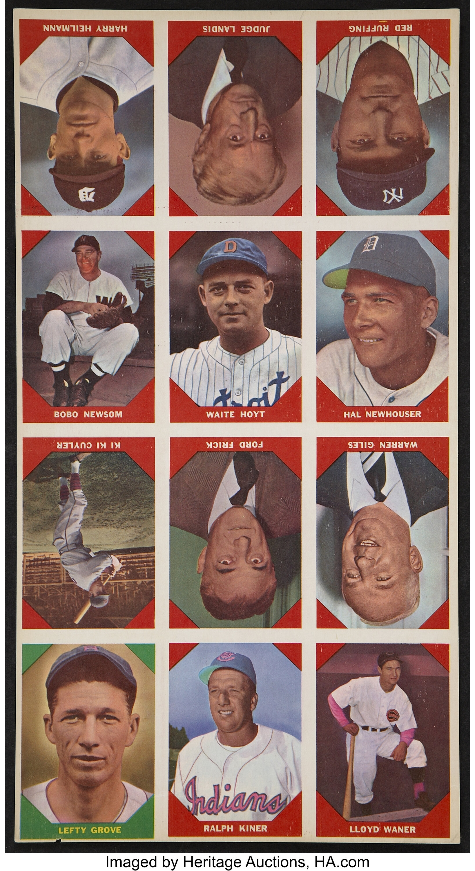 Vintage 1960 Fleer Baseball Greats Cards. Lot of 4 Cards. 