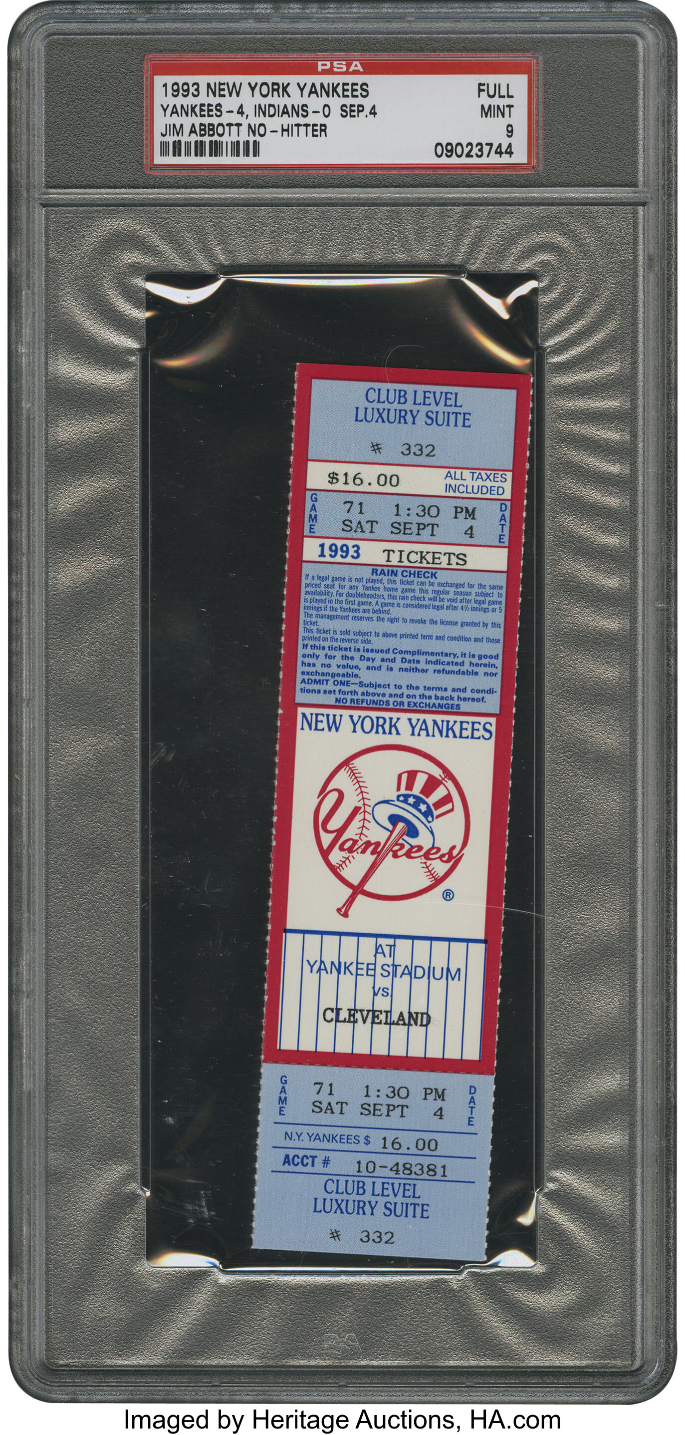 9/4/93 Jim Abbott pitches a no hitter against Cleveland Indians!