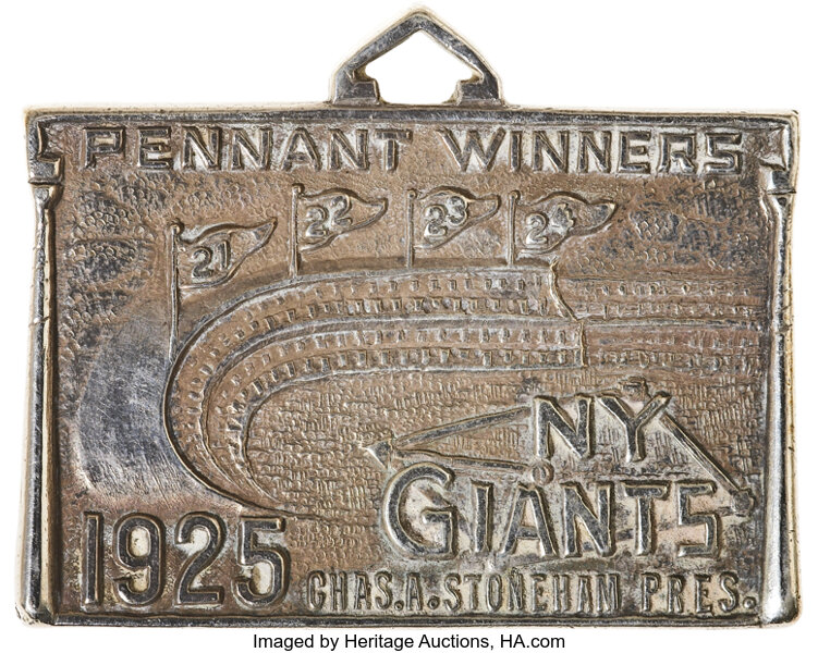 1925 New York Giants Silver Season Pass.  Baseball Collectibles