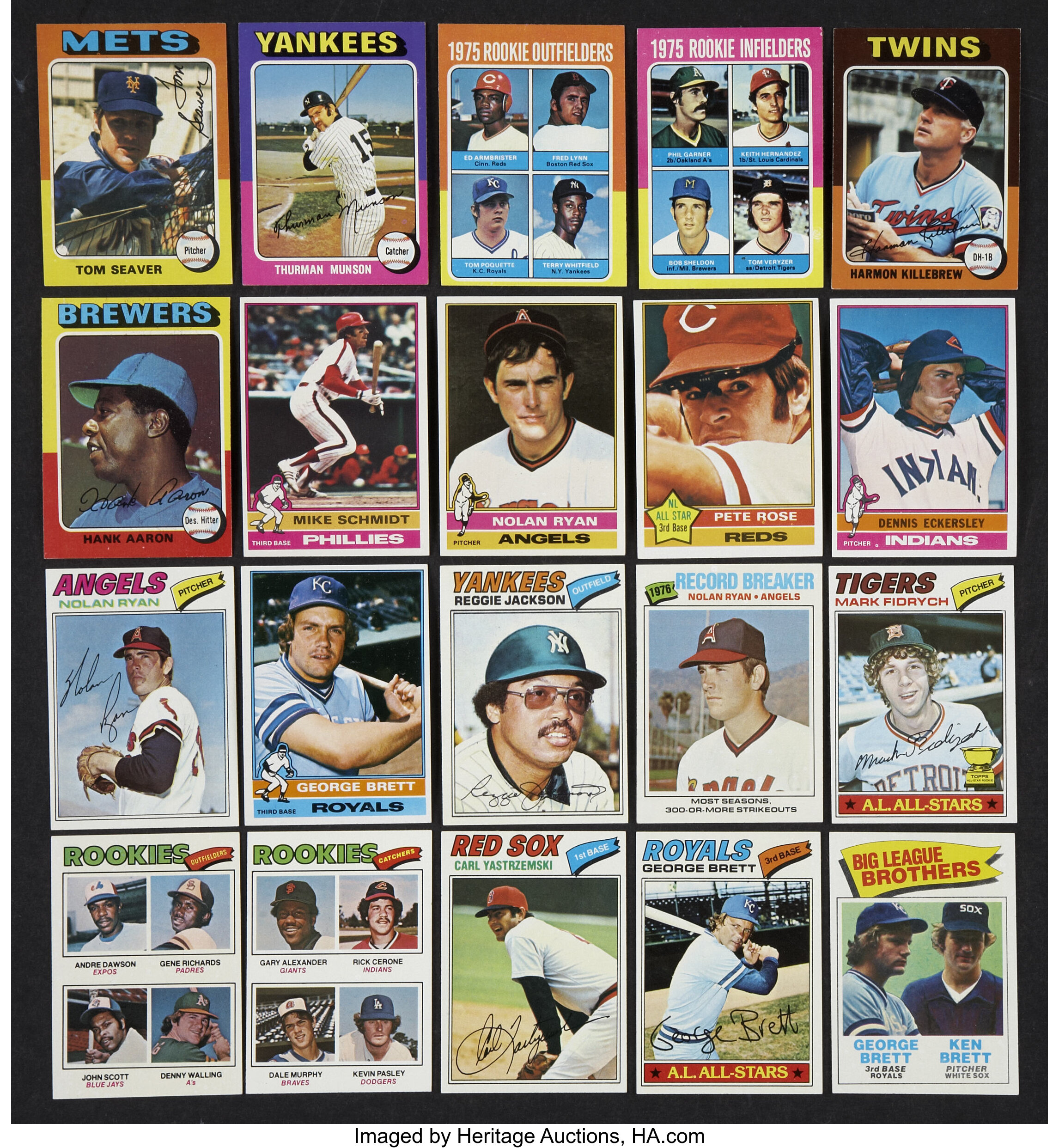 1975 Topps Baseball Complete Set 660 Cards EX condition