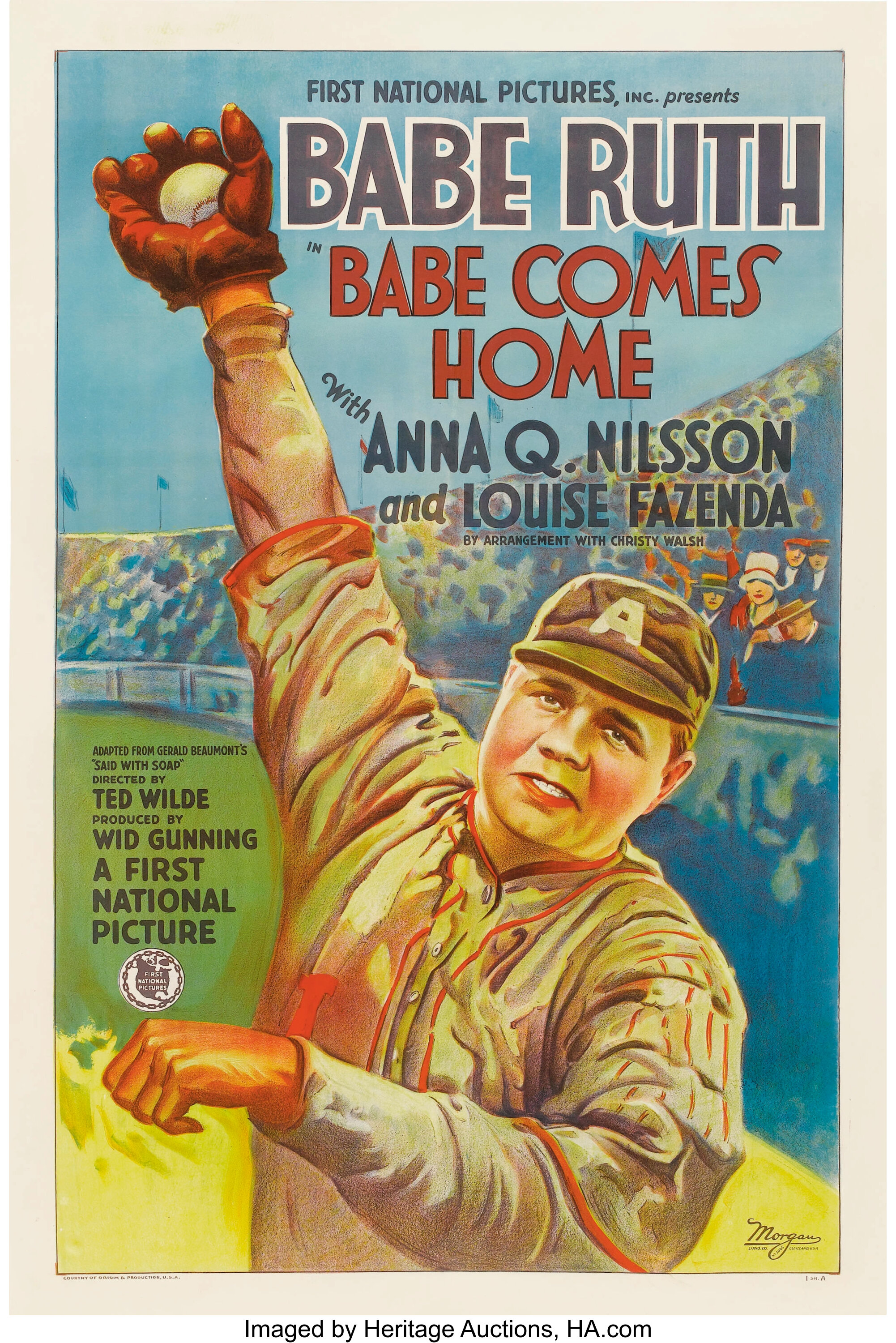 Massive, Original, Pristine 1927 Babe Ruth Movie Banner Uncovered