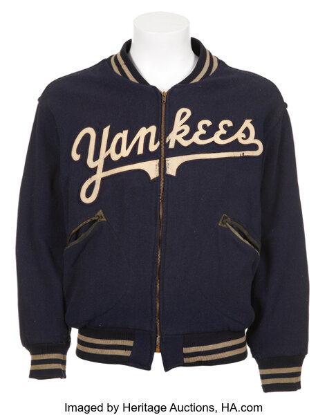 Mid-1950's New York Yankees Game Worn Warm-Up Jacket. Baseball