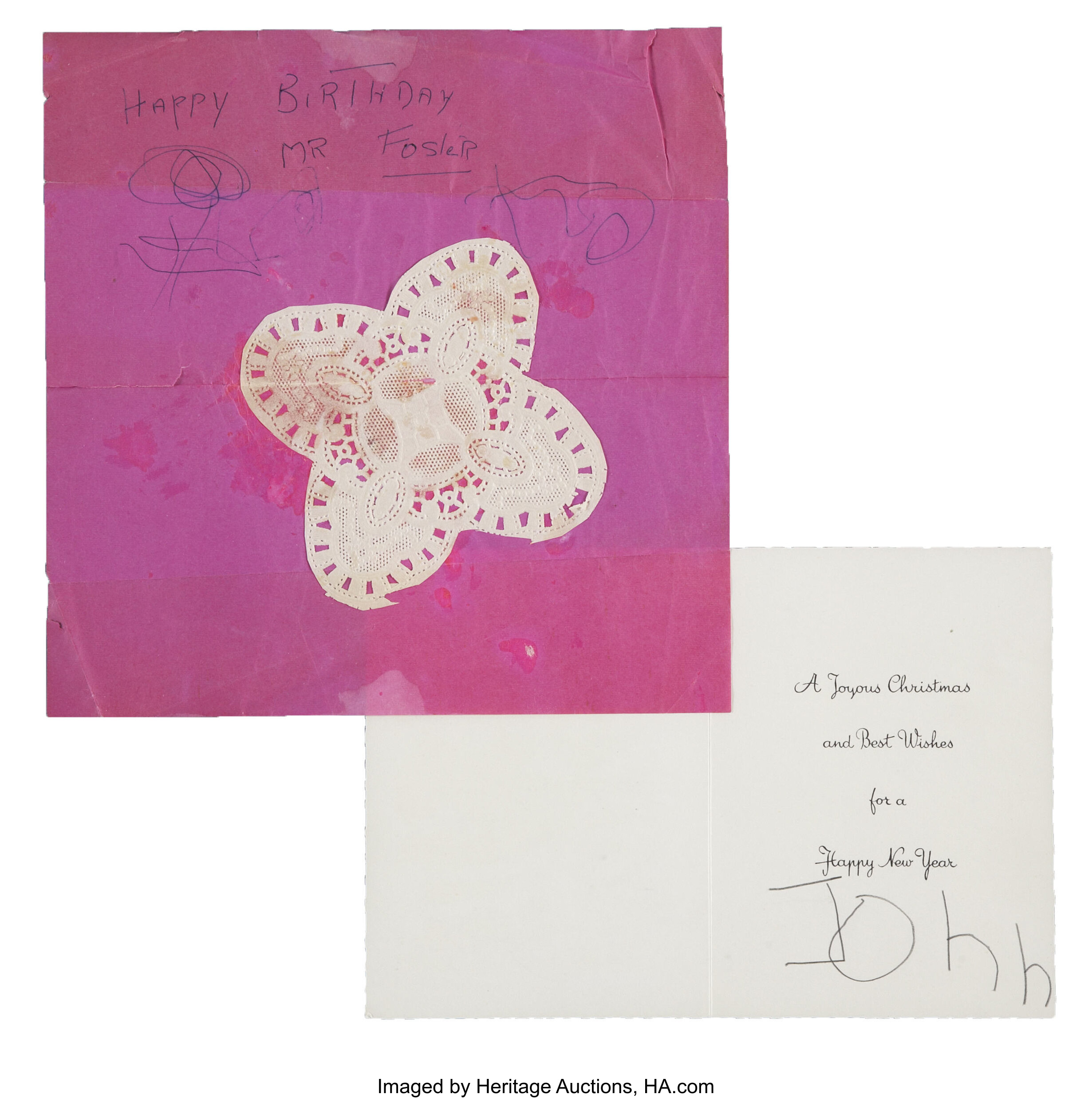 John Kennedy Jr Birthday And Christmas Cards Total 2 Items Lot Heritage Auctions