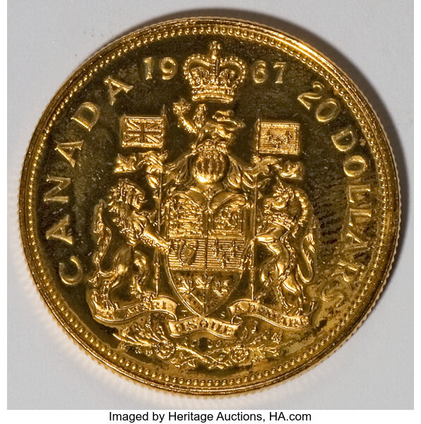 Canada: Elizabeth II gold 20 Dollars 1967,... Canada | Lot #23152