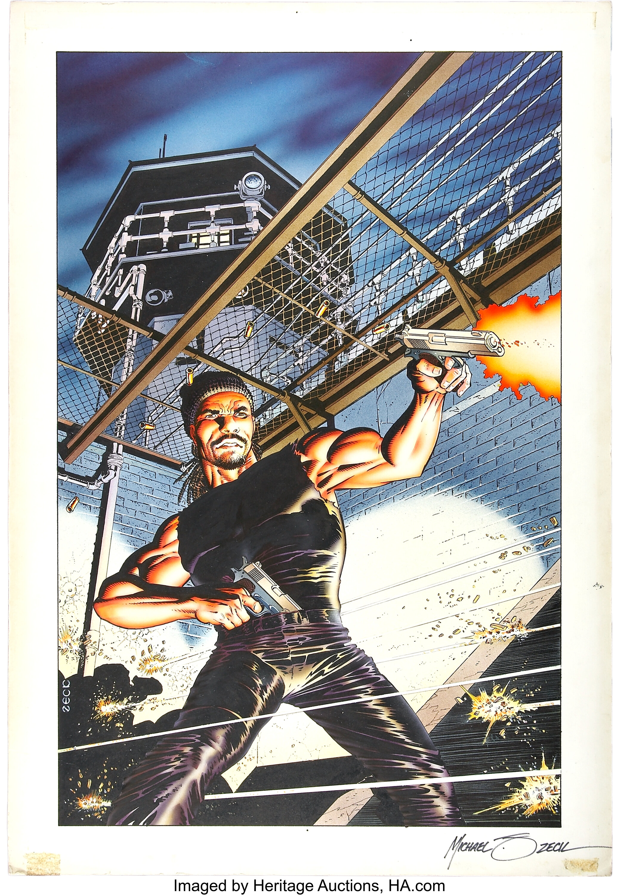 Mike Zeck Ice-T Album Cover Art (undated).... Original Comic Art | Lot ...