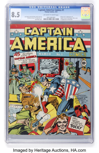 Captain America Comics 1 Timely 1941 Cgc Vf 8 5 Off White To Lot Heritage Auctions