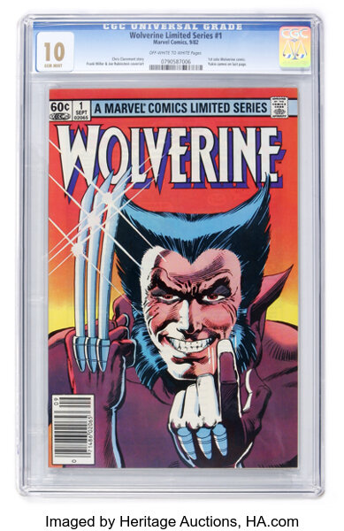 Modern Age (1980-Present):Superhero, Wolverine (Limited Series) #1 (Marvel, 1982) CGC MT 10 Off-white to white pages....