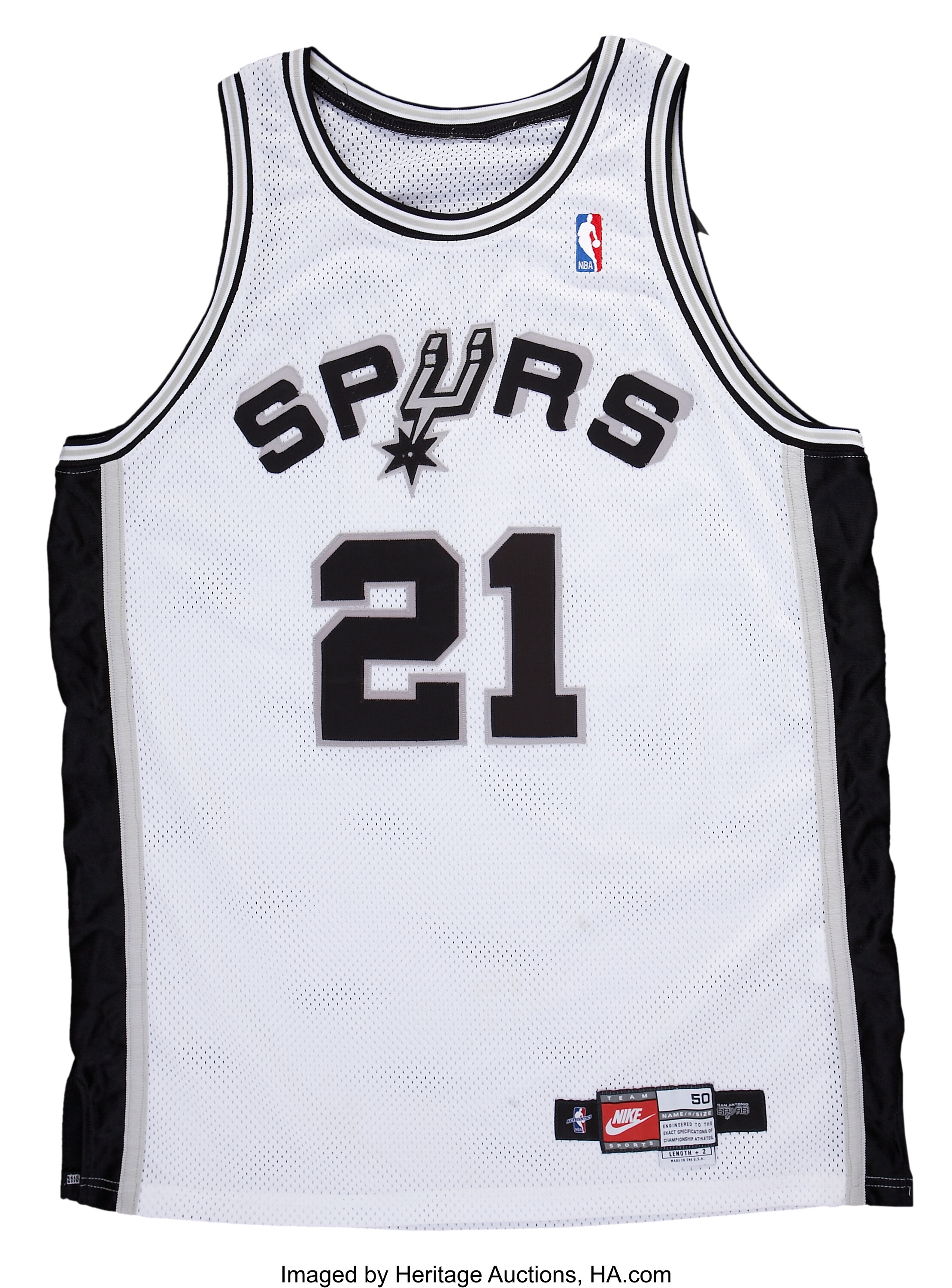 Sold at Auction: TIM DUNCAN SIGNED NBA SAN ANTONIO SPURS JERSEY PSA LOA