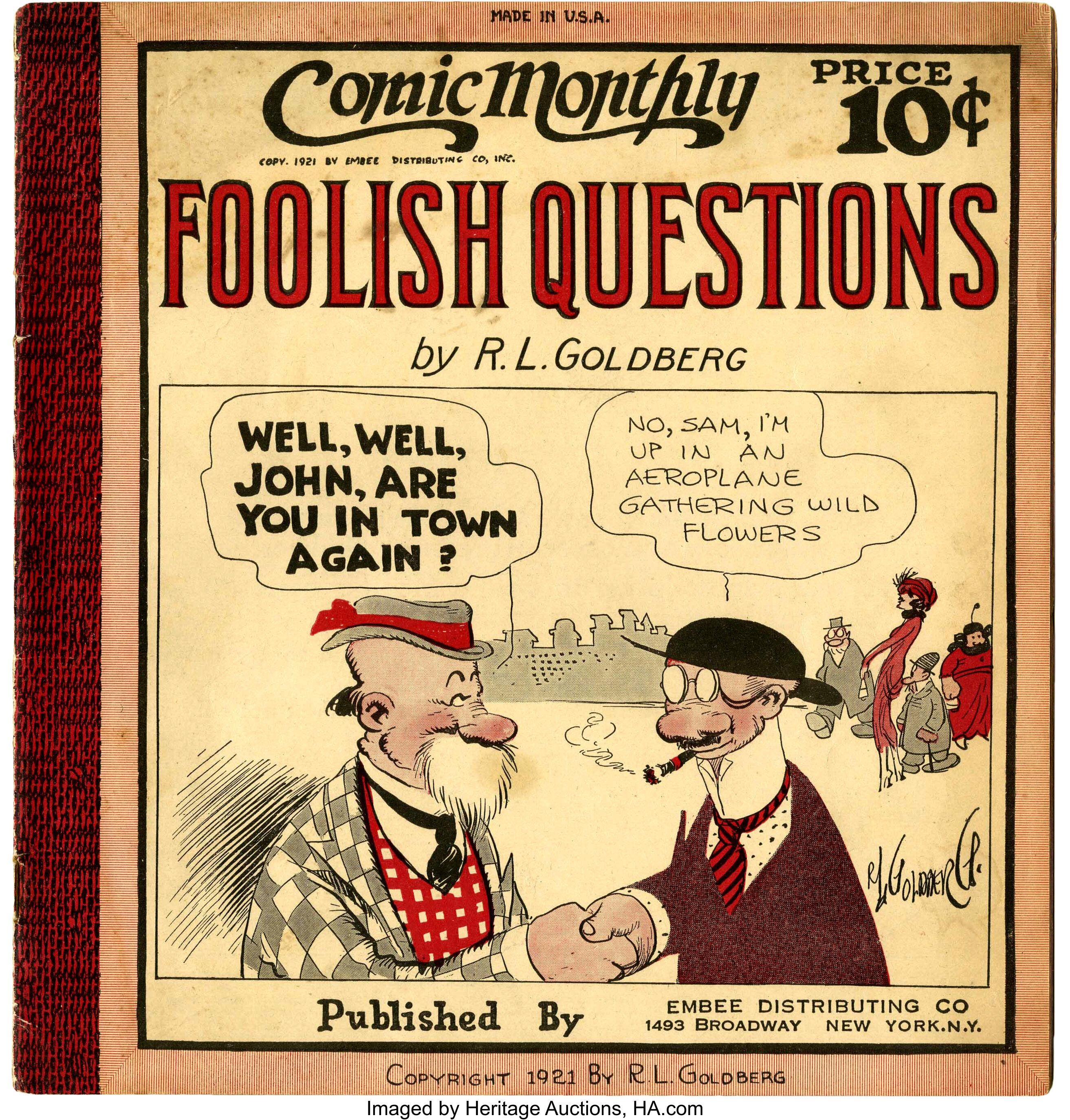 Comic Monthly 10 Foolish Questions Embee Dist Co 1922 Lot Heritage Auctions