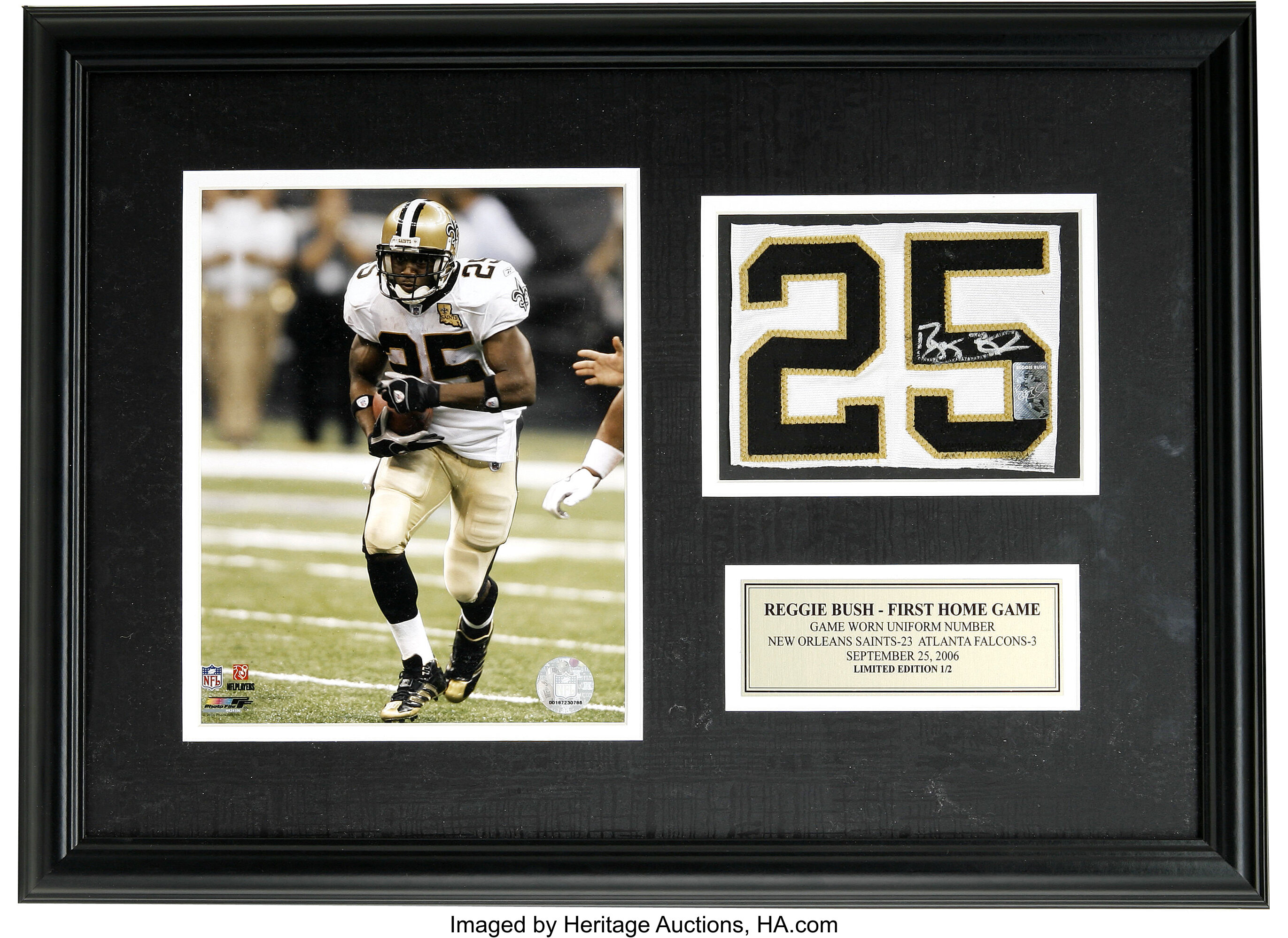 Charitybuzz: An Autographed New Orleans Saints Jersey and Football from Reggie  Bush