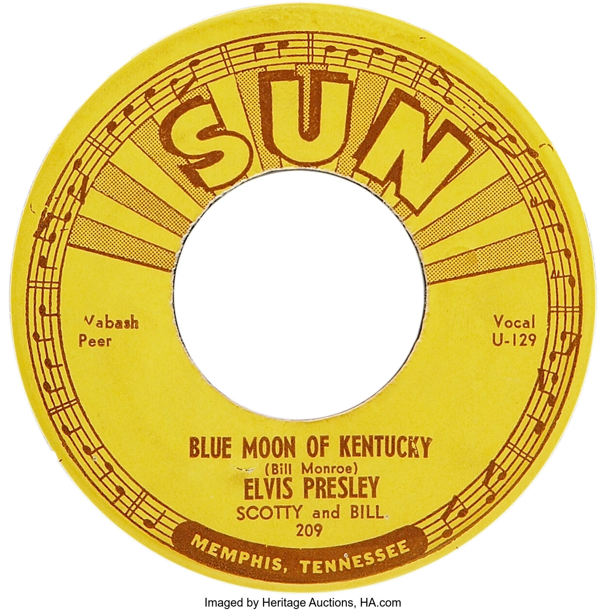 Elvis Presley That S All Right Blue Moon Of Kentucky 45 Sun Lot Heritage Auctions