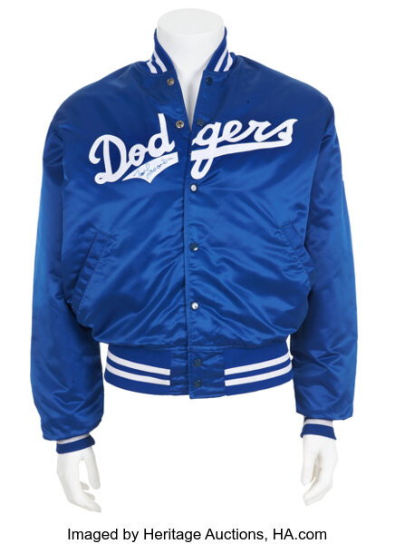 (Fits 2XL)Jersey Pockets Vintage Dodgers #2 Tommy Lasorda pullover Jacket