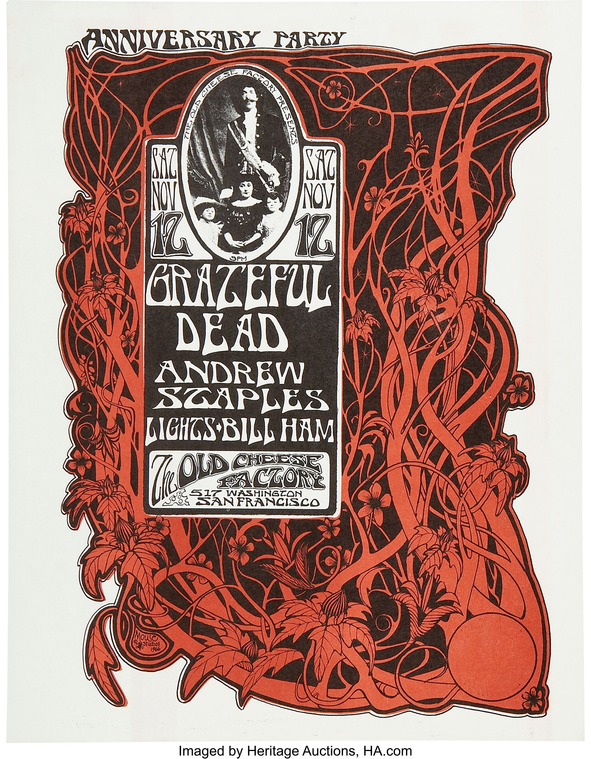 Grateful Dead Anniversary Party Old Cheese Factory Concert Handbill ...