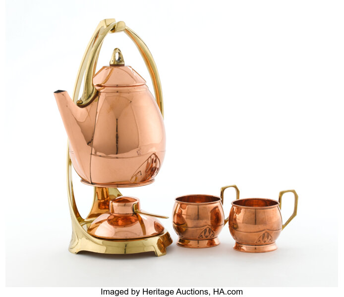 File:Tea kettle and stand, Albin Mueller, made by Eduard Hueck  Metallwarenfabrik, Luedenscheid, Germany, c. 1903, copper, brass - Montreal  Museum of Fine Arts - Montreal, Canada - DSC09281.jpg - Wikimedia Commons