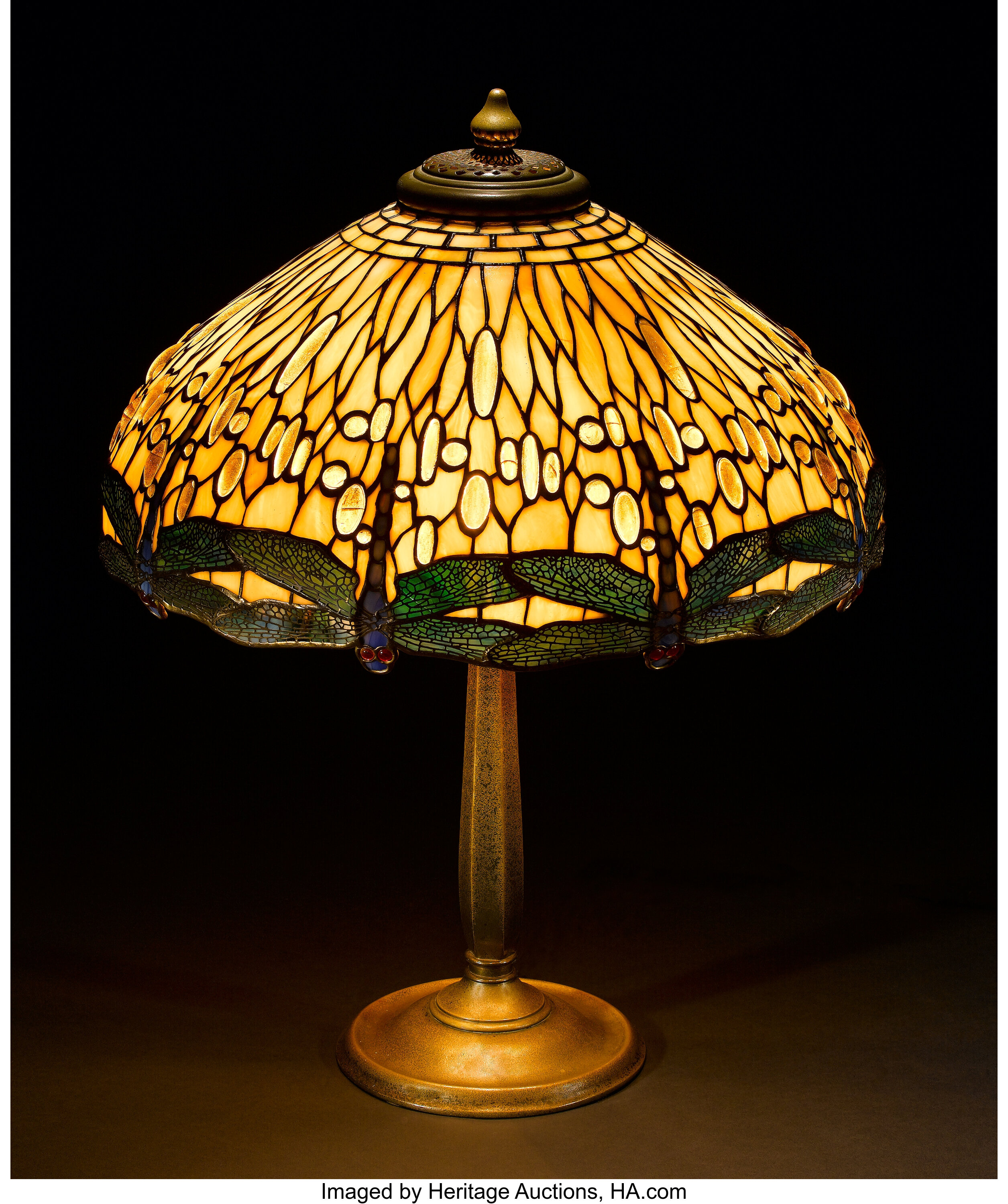 Tiffany Studios Japanese Dragonfly Stained Glass Table Lamp – HISTORY  COMPANY