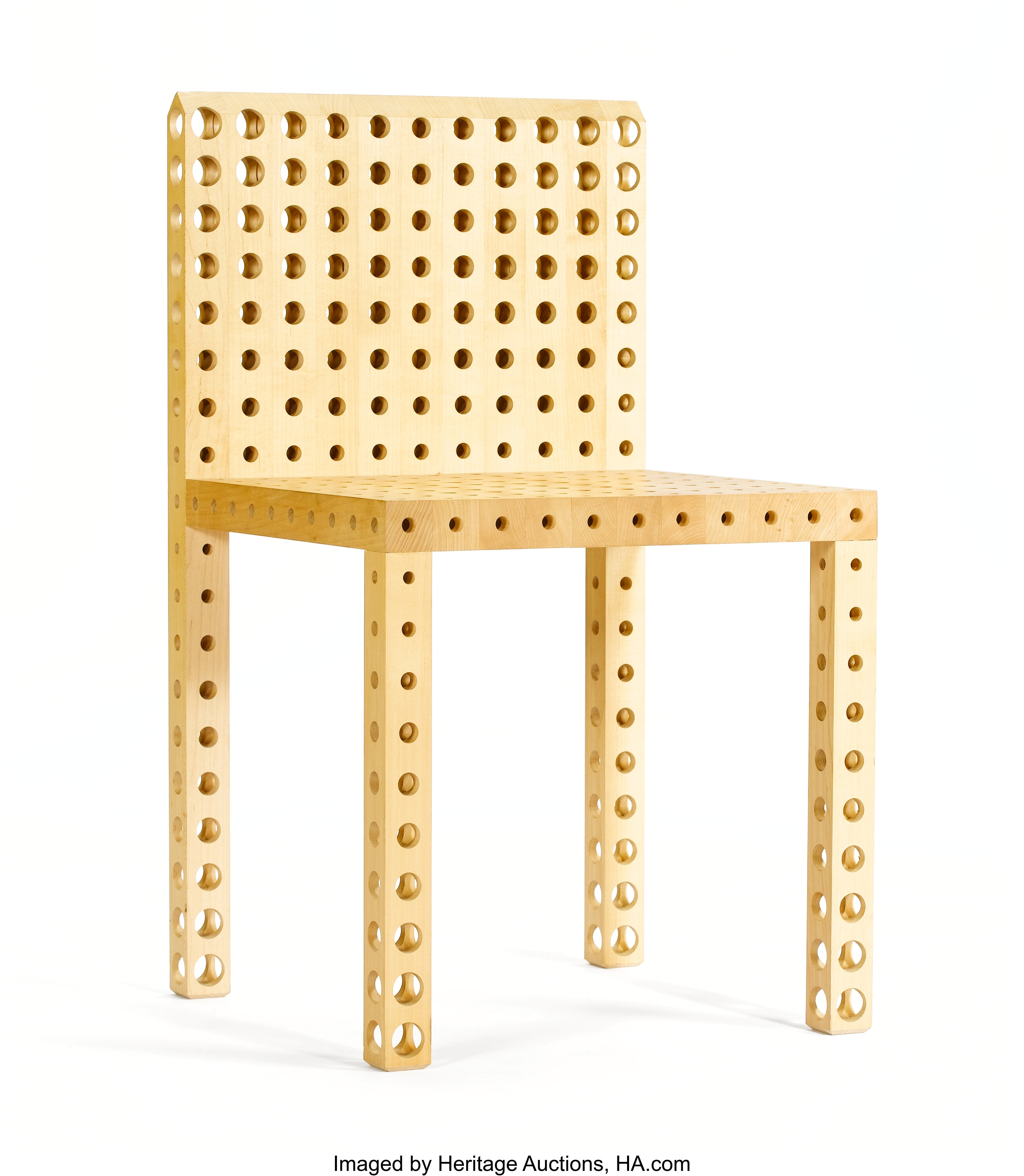 GIJS BAKKER FOR DESIGN. A Maple Chair Holes, 7 from | Lot #73240 | Heritage Auctions