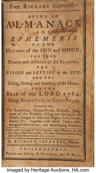 Benjamin Franklin]. Richard Saunders [Pseudonym]. Poor Richard | Lot #37010  | Heritage Auctions