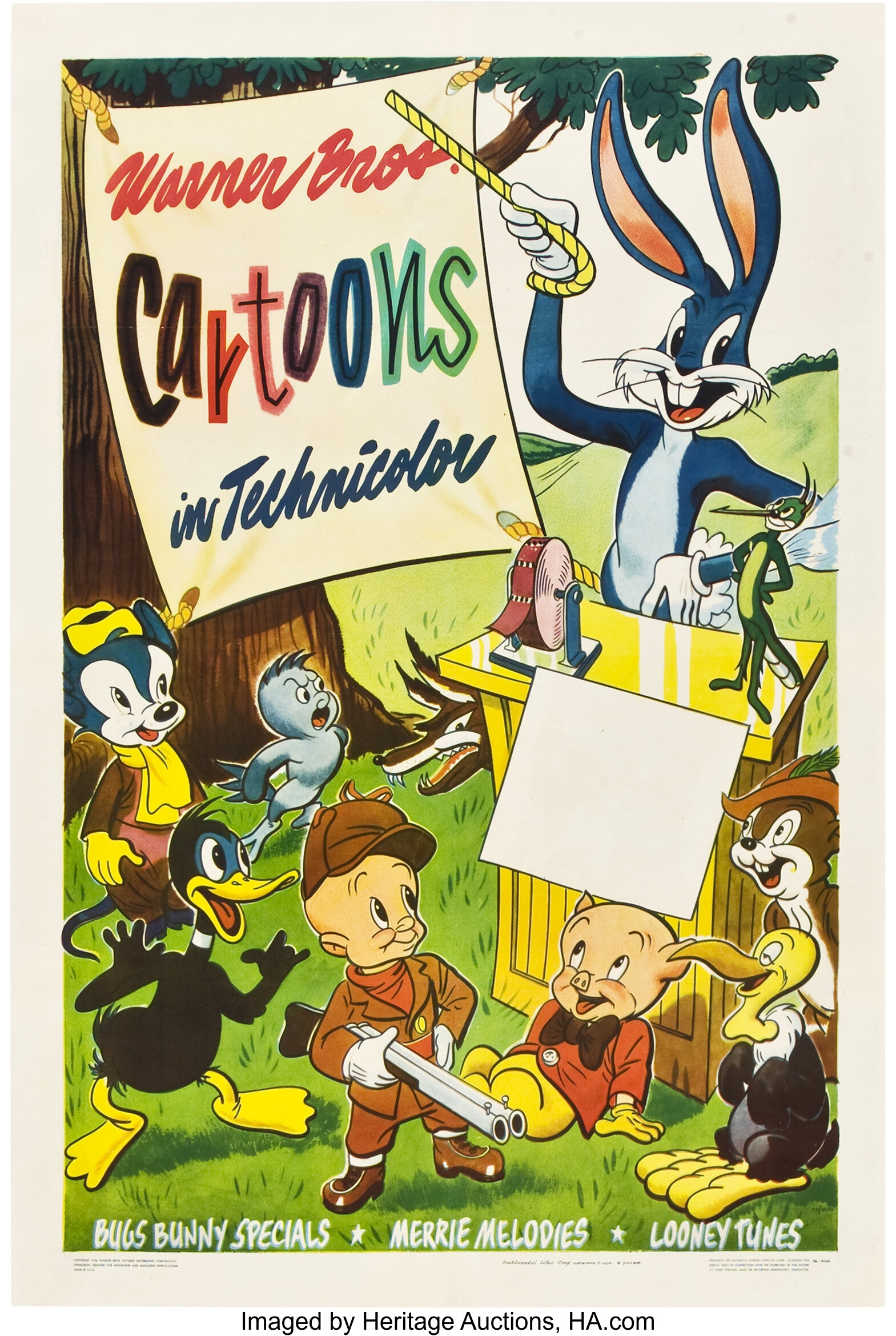 Warner Brothers Cartoons (Warner Brothers, 1946). Stock One Sheet | Lot ...