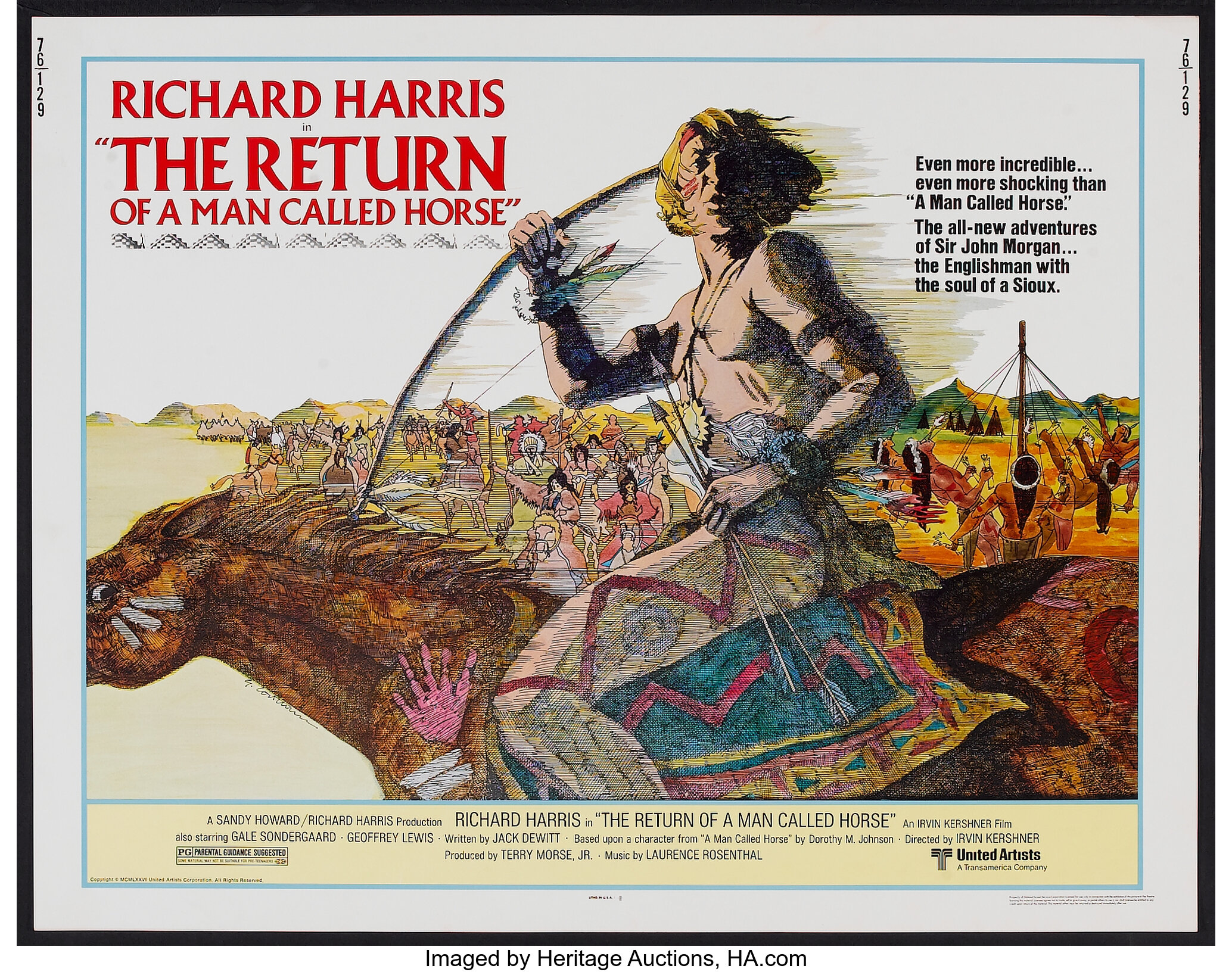 The Return Of A Man Called Horse United Artists 1976 Half Sheet Lot Heritage Auctions