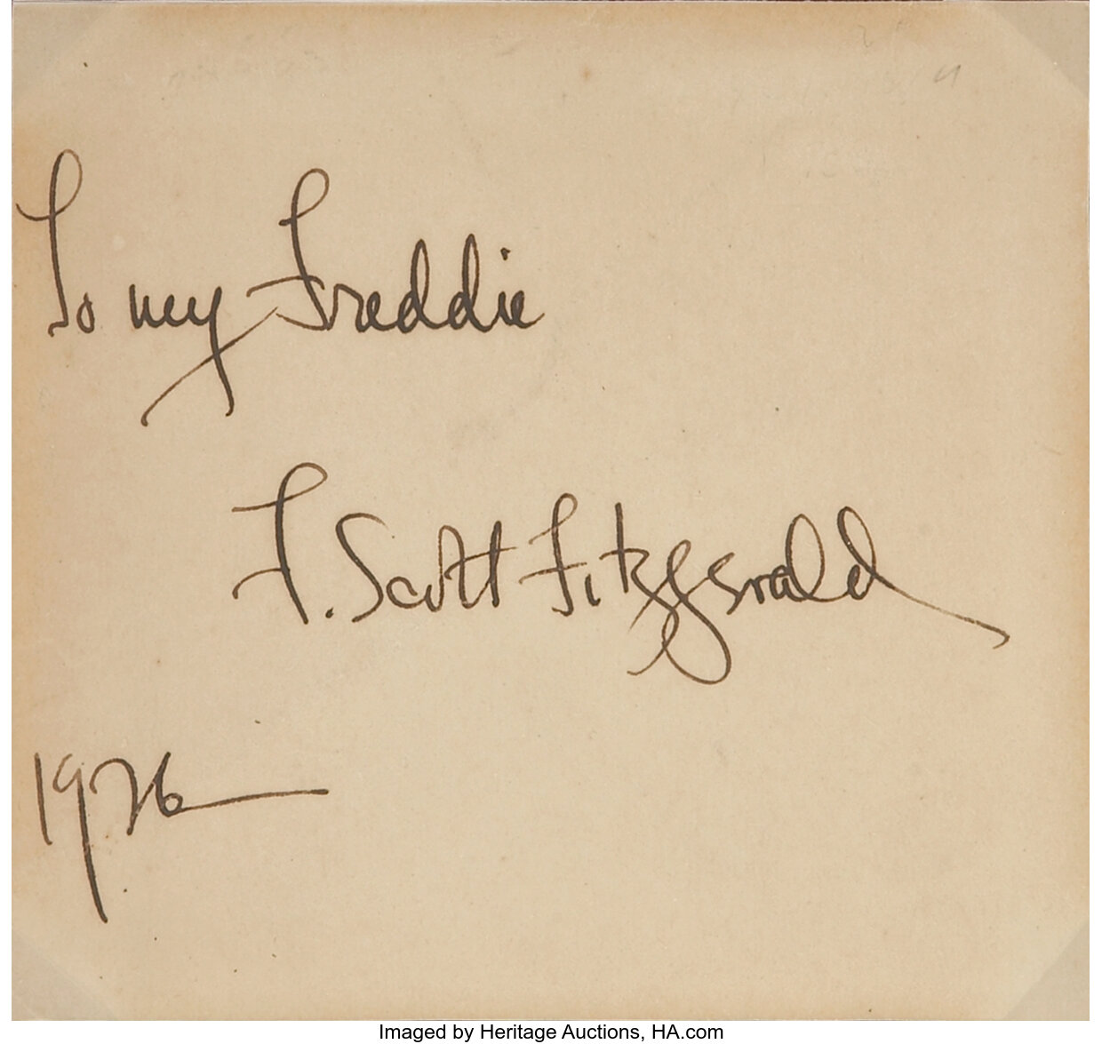 F Scott Fitzgerald Autograph Notes Signed 4 25 X 4 Sight