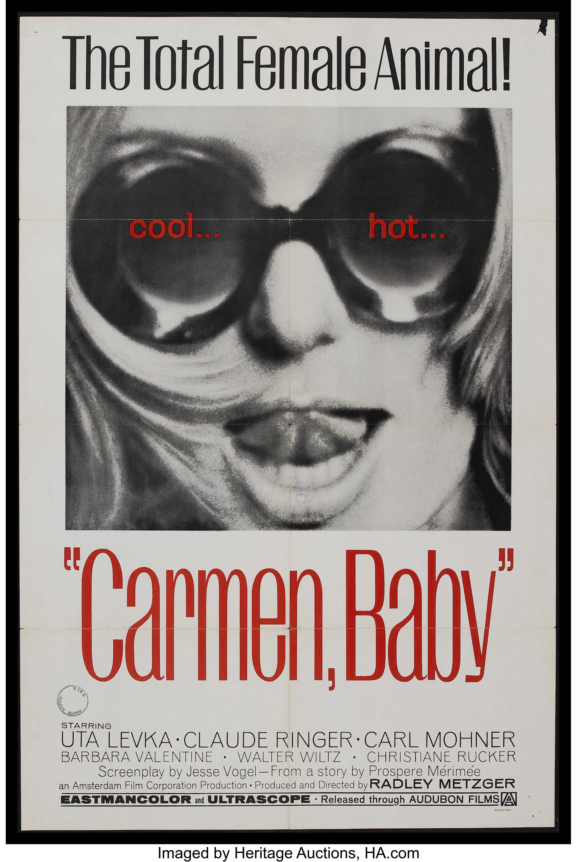 Carmen Baby Audubon Films 1967 One Sheet 27 X 41 Adult Lot 26067 Heritage Auctions