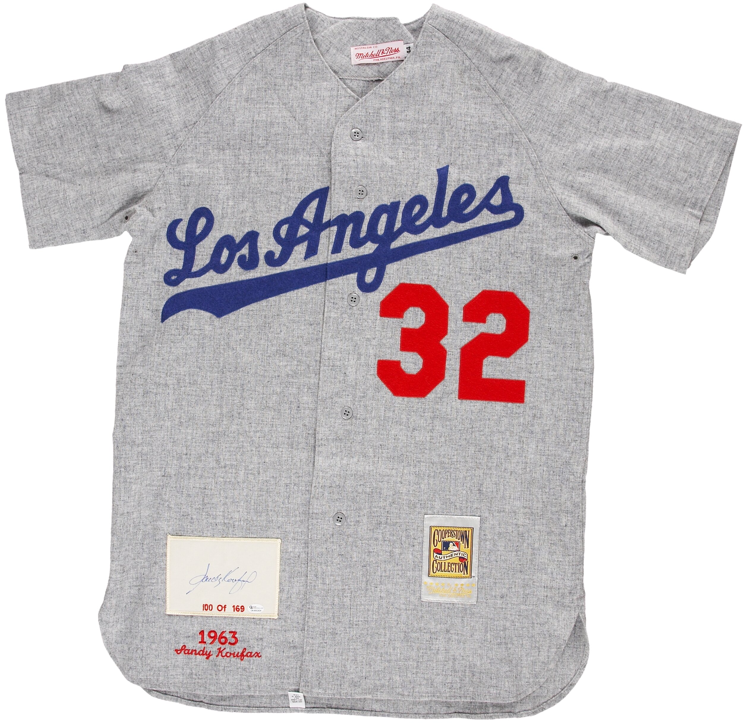 Sandy Koufax Brooklyn Dodgers Autographed Mitchell and Ness 1963