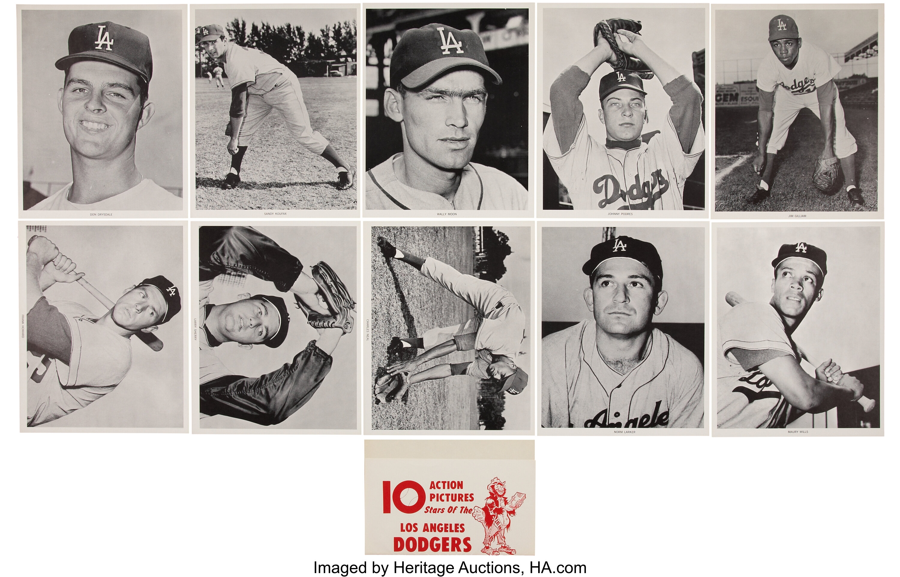 1961 Manny's Baseball Land Los Angeles Dodgers Complete Set (10) | Lot ...