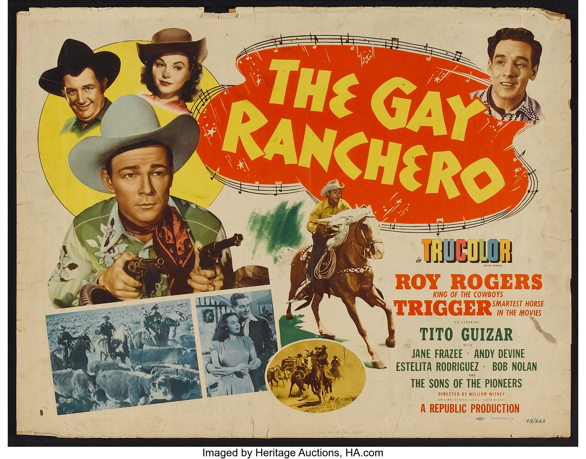 The Gay Ranchero (Republic, 1948). Half Sheet (22