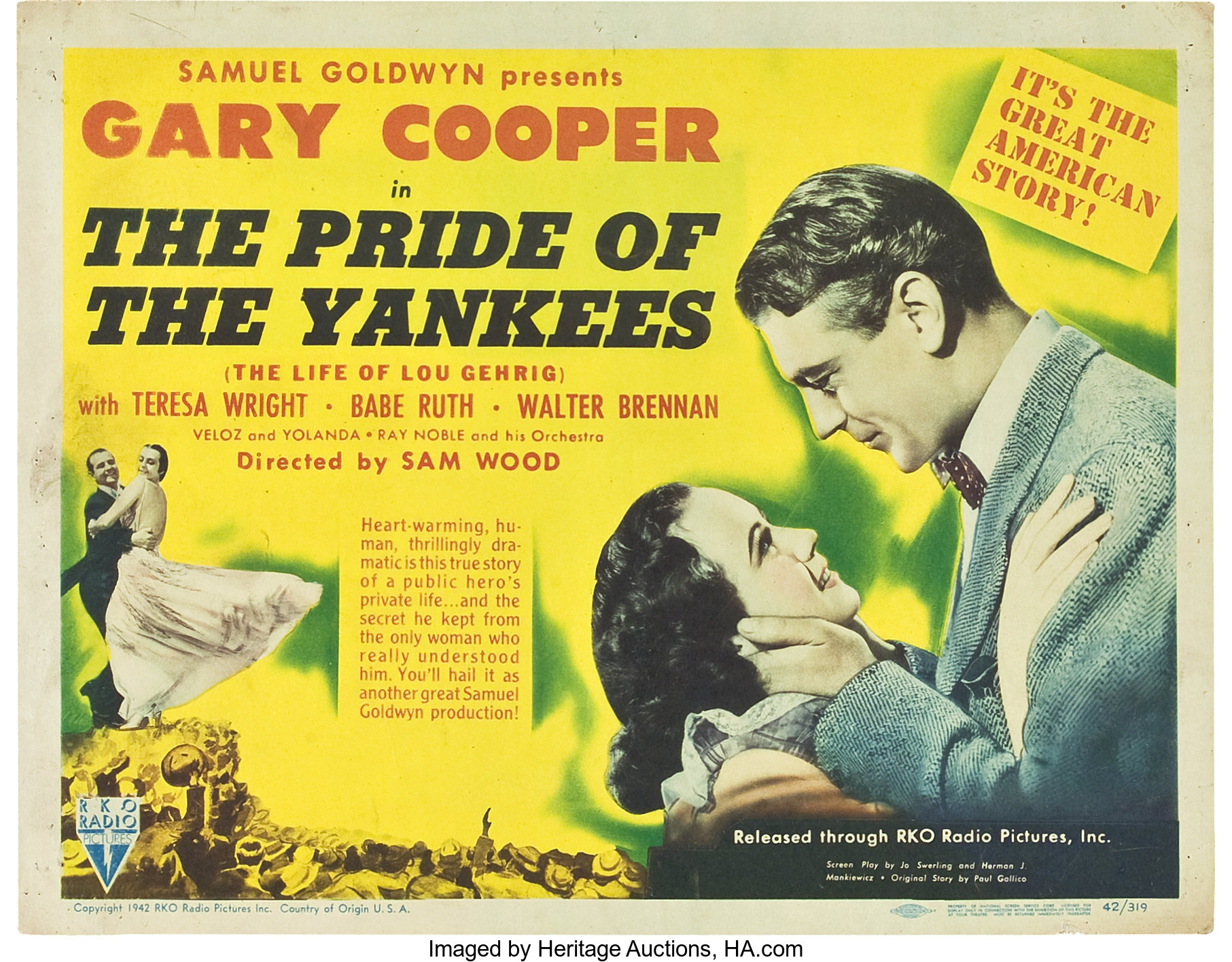 Pride of the Yankees'', with Gary Cooper, 1942 Poster by Stars on