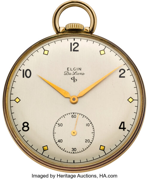 Elgin de luxe outlet pocket watch