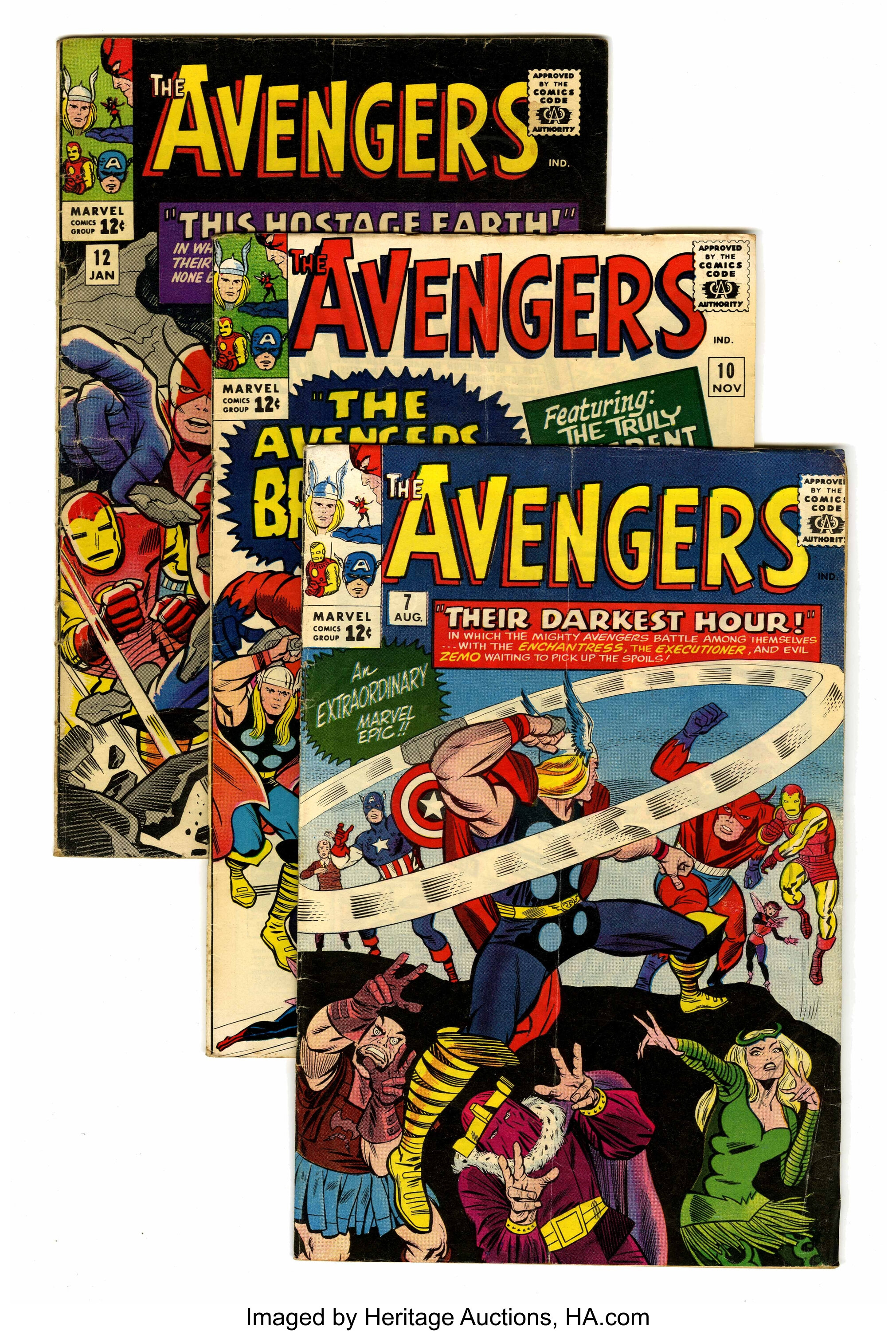 the-avengers-group-marvel-1964-65-condition-average-vg-lot