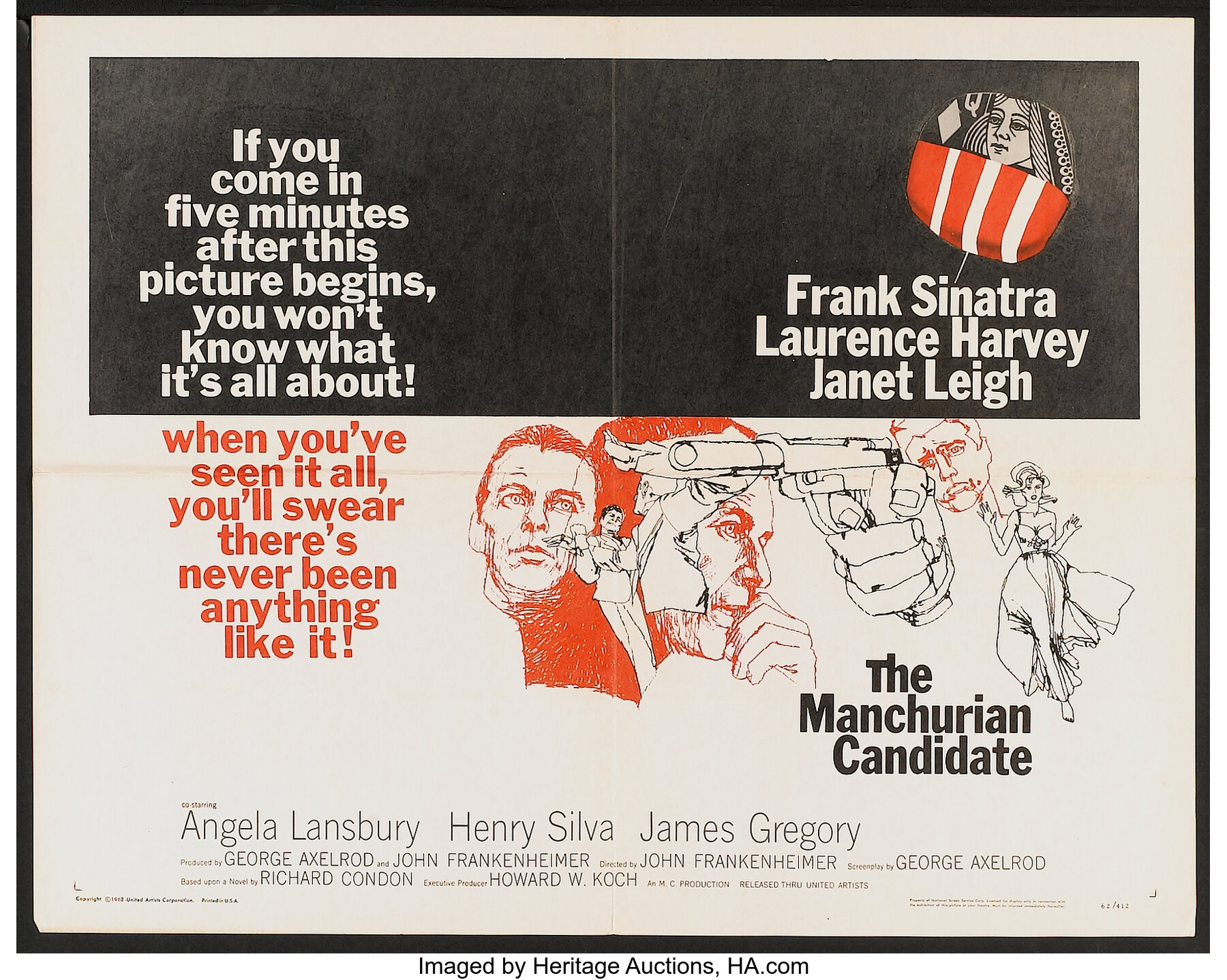 The Manchurian Candidate (United Artists, 1962). Half Sheet (22