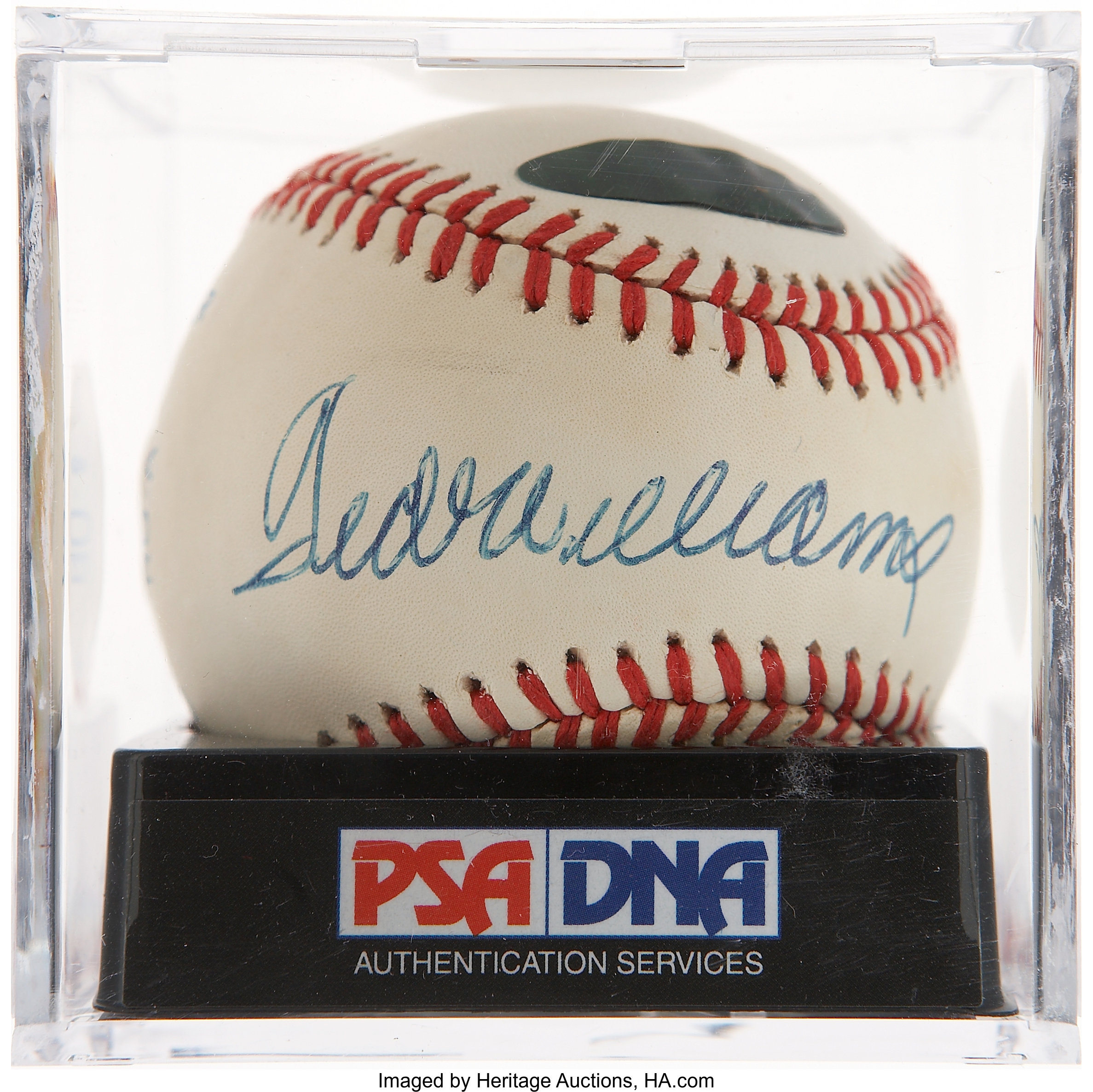 Ted Williams Single Signed Baseball PSA NM+ 7.5. Autographs, Lot #43088
