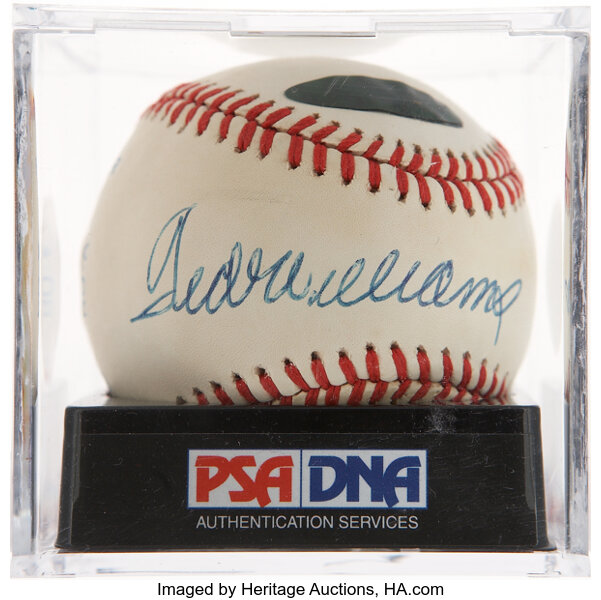 Ted Williams Single Signed Baseball, PSA Mint 9 at 's Sports