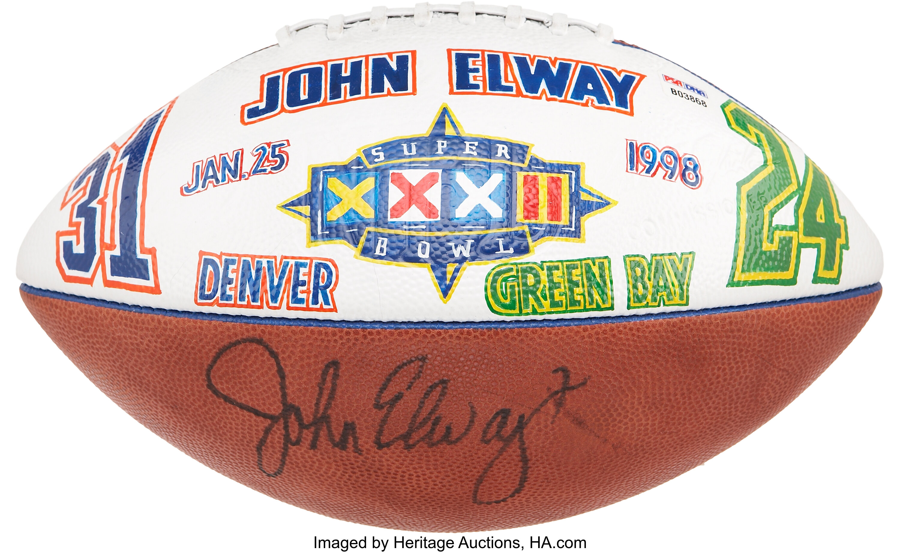 elway signed football