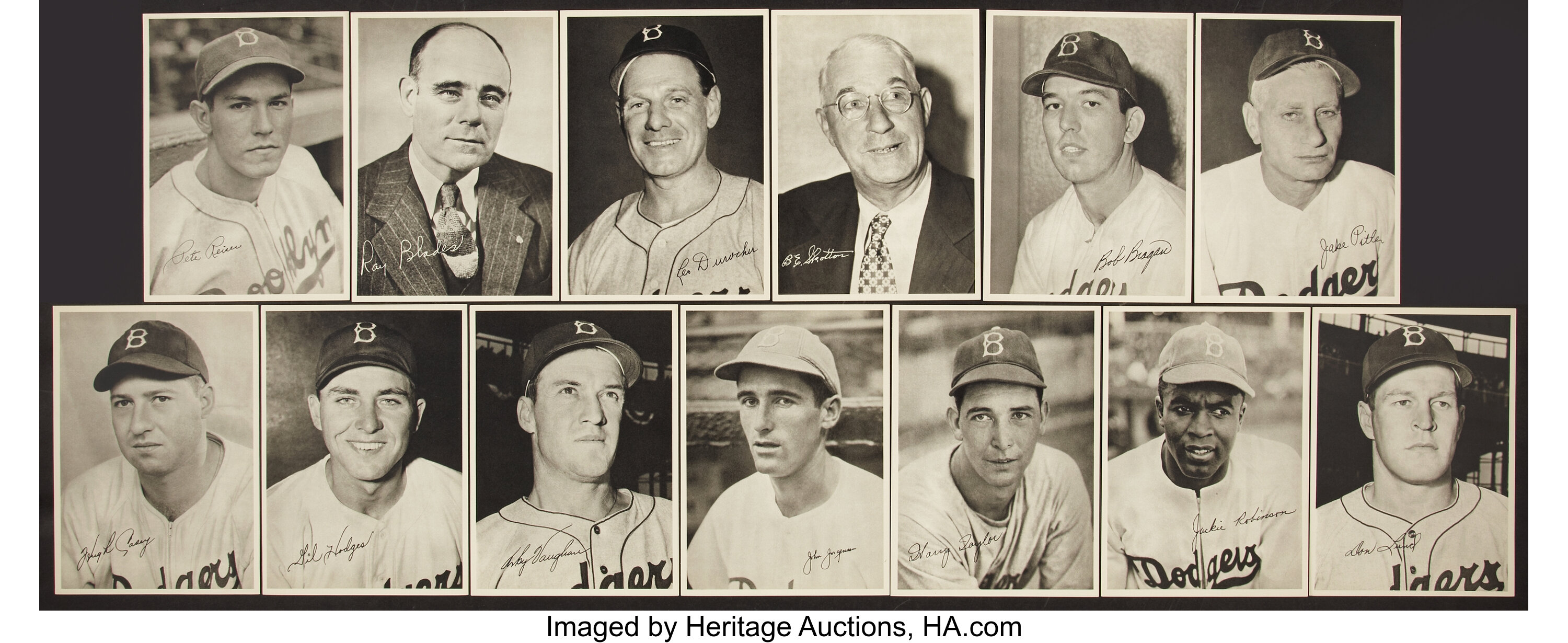 Framed Vintage 1950s BROOKLYN DODGERS 4 Felt Patch Baseball Team