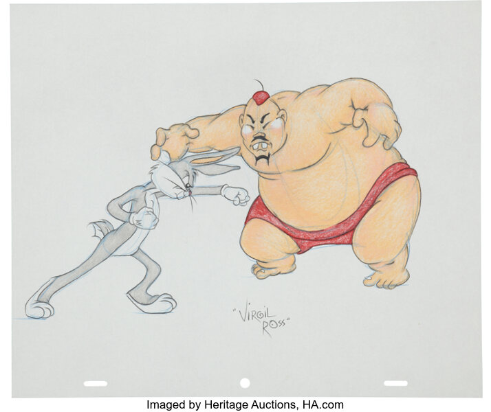 Virgil Ross Bugs Bunny Nips The Nips Drawing Original Art