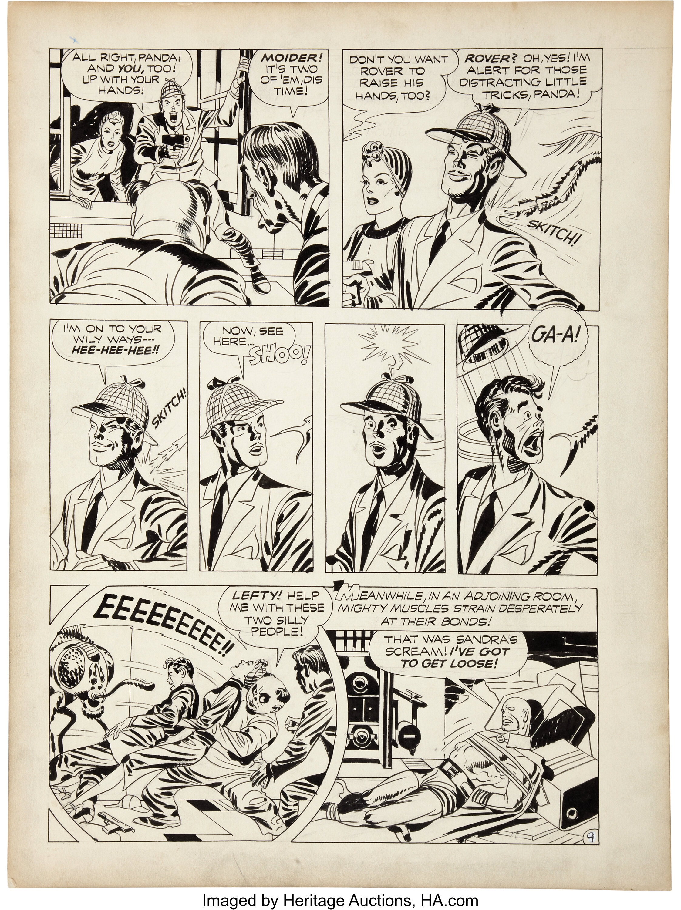 Jack Kirby and Joe Simon Stuntman page 9 Original Art (Harvey, c. | Lot ...