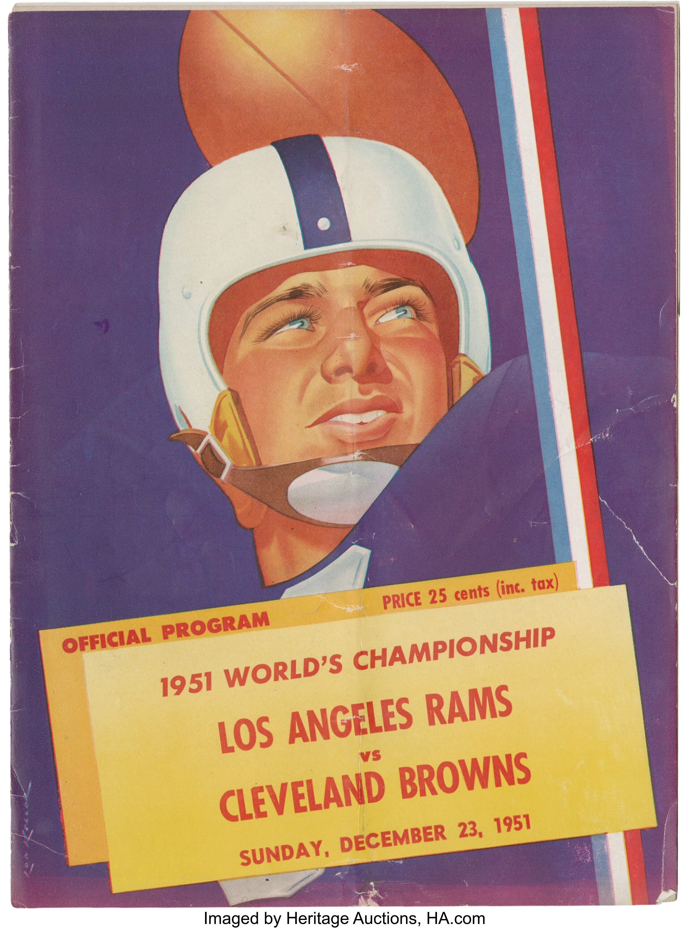 1951 NFL Championship Game Program. Football Collectibles