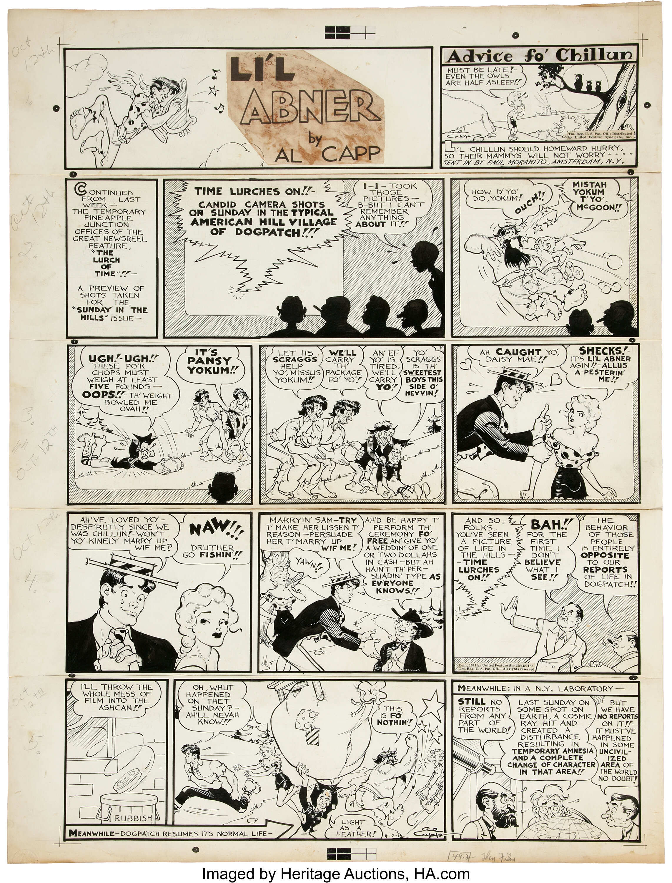 Ed Leffingwell Little Joe Sunday Comic Strip Original Art, 45% OFF