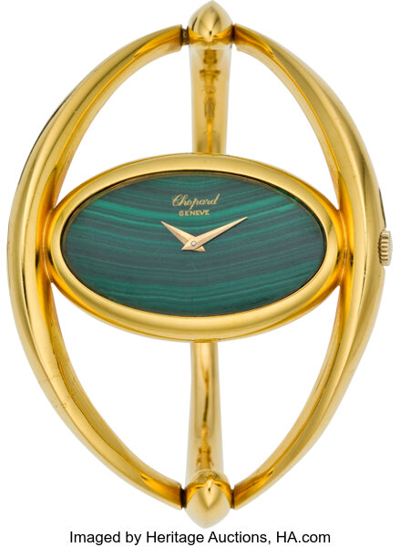 Chopard Lady s Gold Malachite Bracelet Watch circa 1970