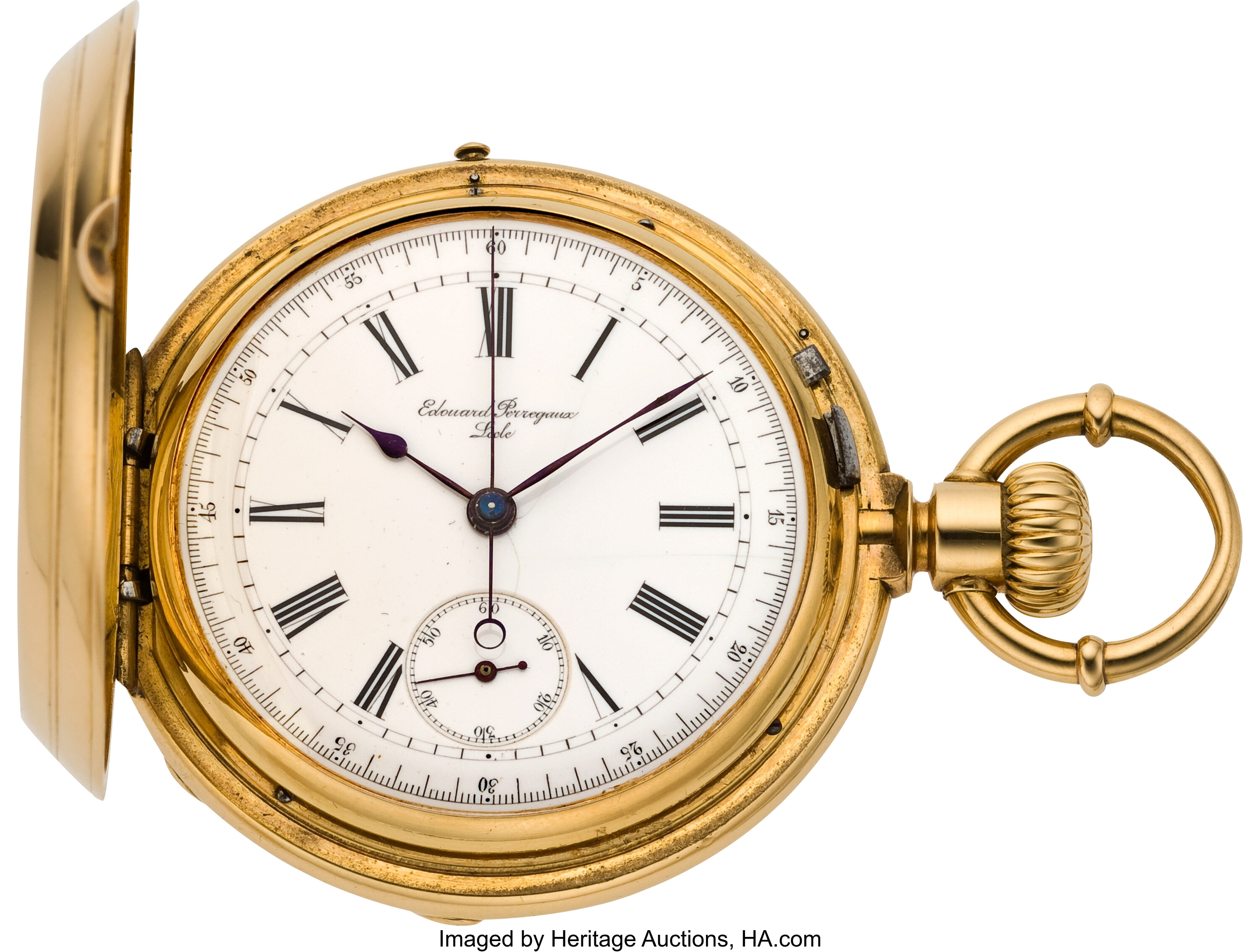 Edouard Perregaux 18k Gold Chronograph Pocket Watch, circa 1885. | Lot ...