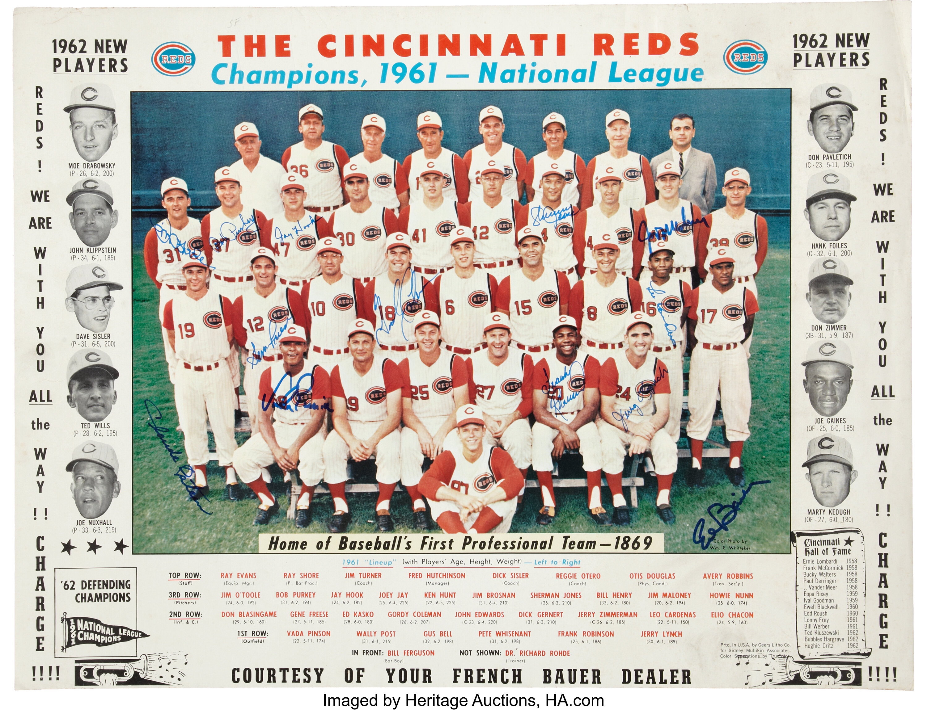 Lot Detail - 1961 National League Champion Cincinnati Reds Team