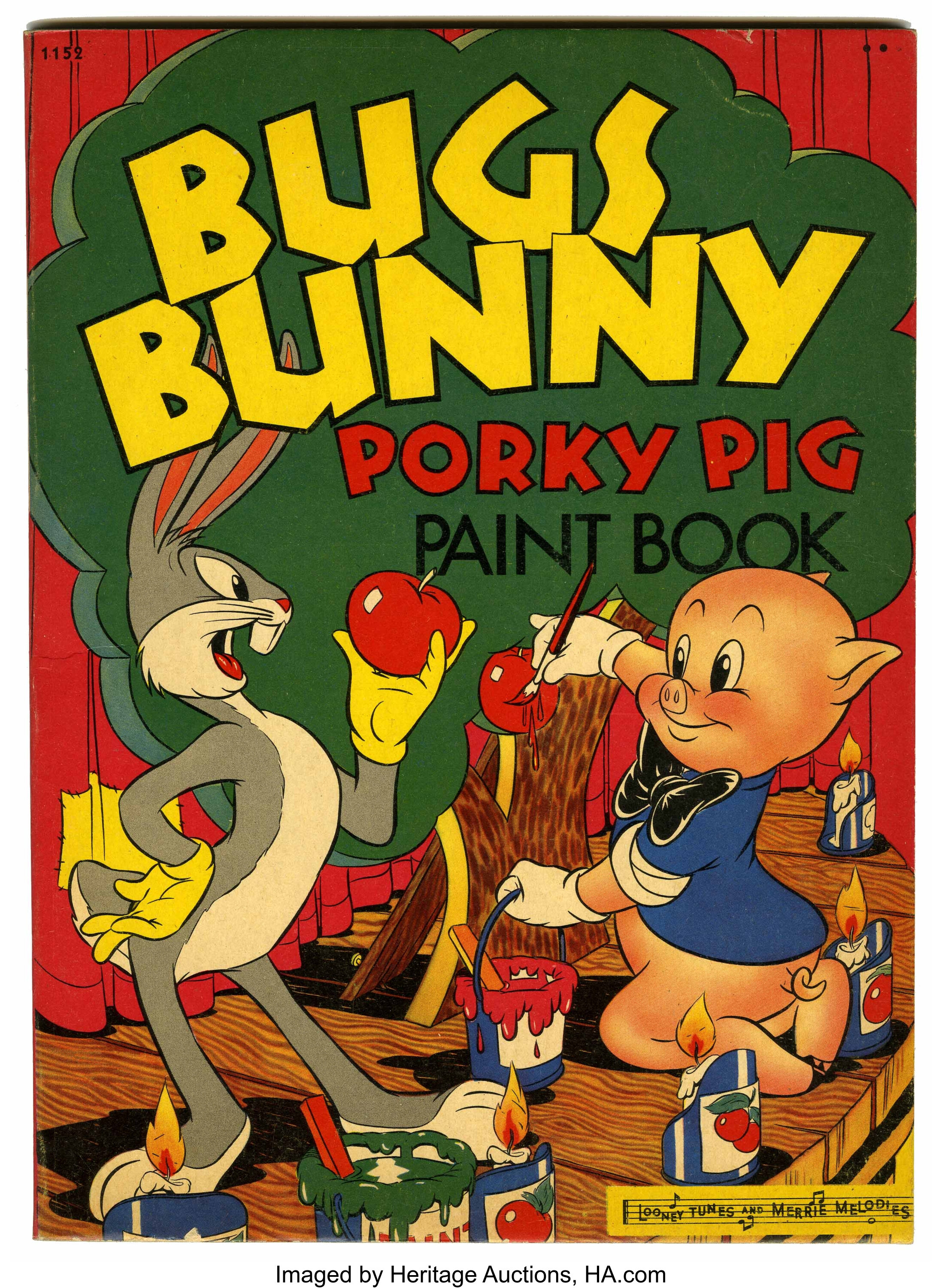 Bugs Bunny and Porky Pig the Most Daring Young Fellow I'm an Artist  Storybook Watercolor Paint Book 1980 -  Israel