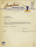 Lot Detail - 1972 George Halas Signed Typed Letter Dated 12/28