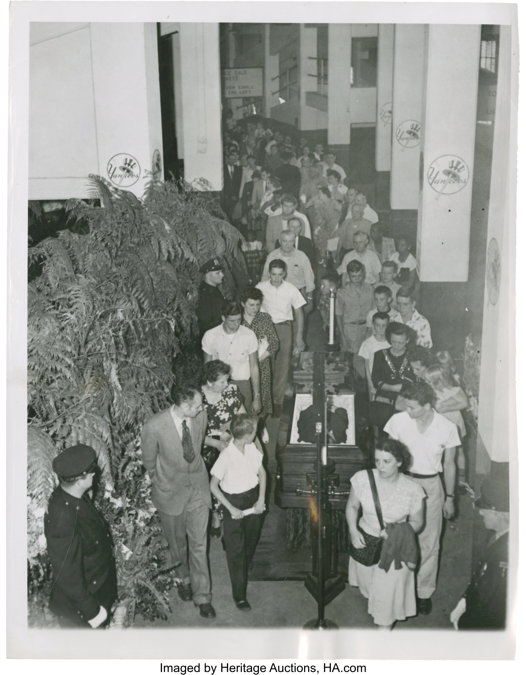 1948 Babe Ruth Funeral Original Wire Photograph, PSA/DNA Type 3