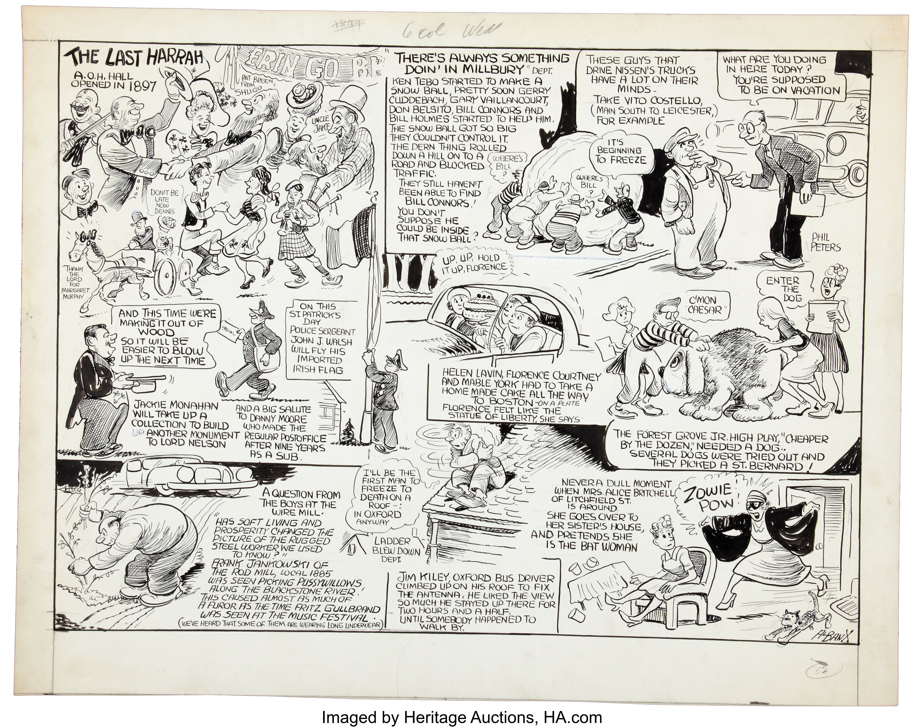 Al Banx Editorial Cartoon Original Art (Worcester Telegram, | Lot ...