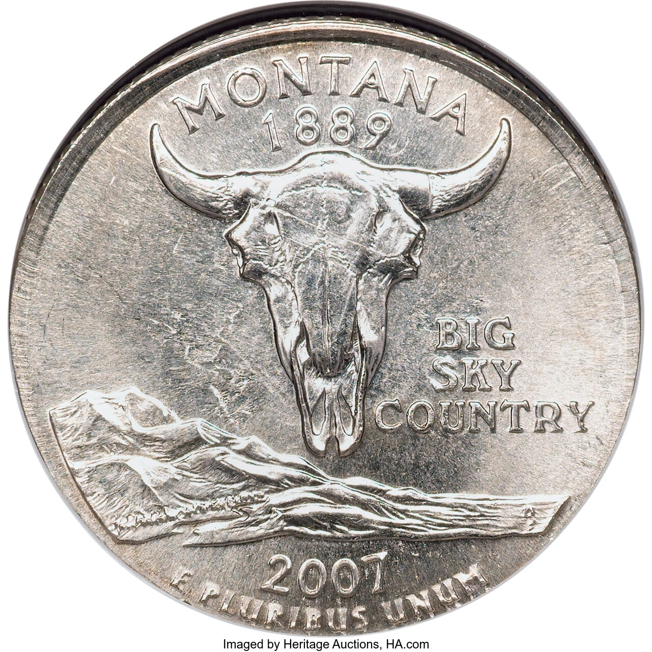 2007-D Montana Quarter--Struck on a 2007-D Nickel--MS67 NGC.... | Lot ...